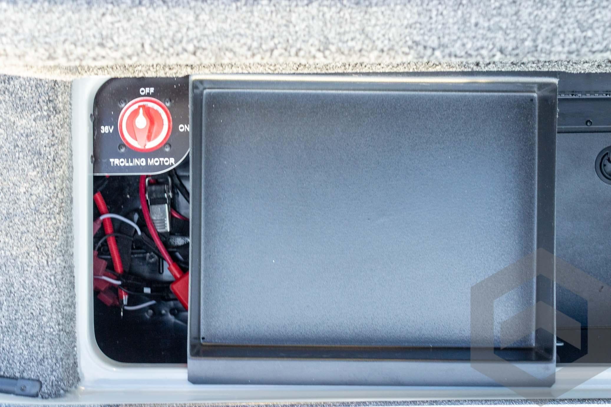Trolling motor control panel in 2026 Caymas CX 21 PRO boat.