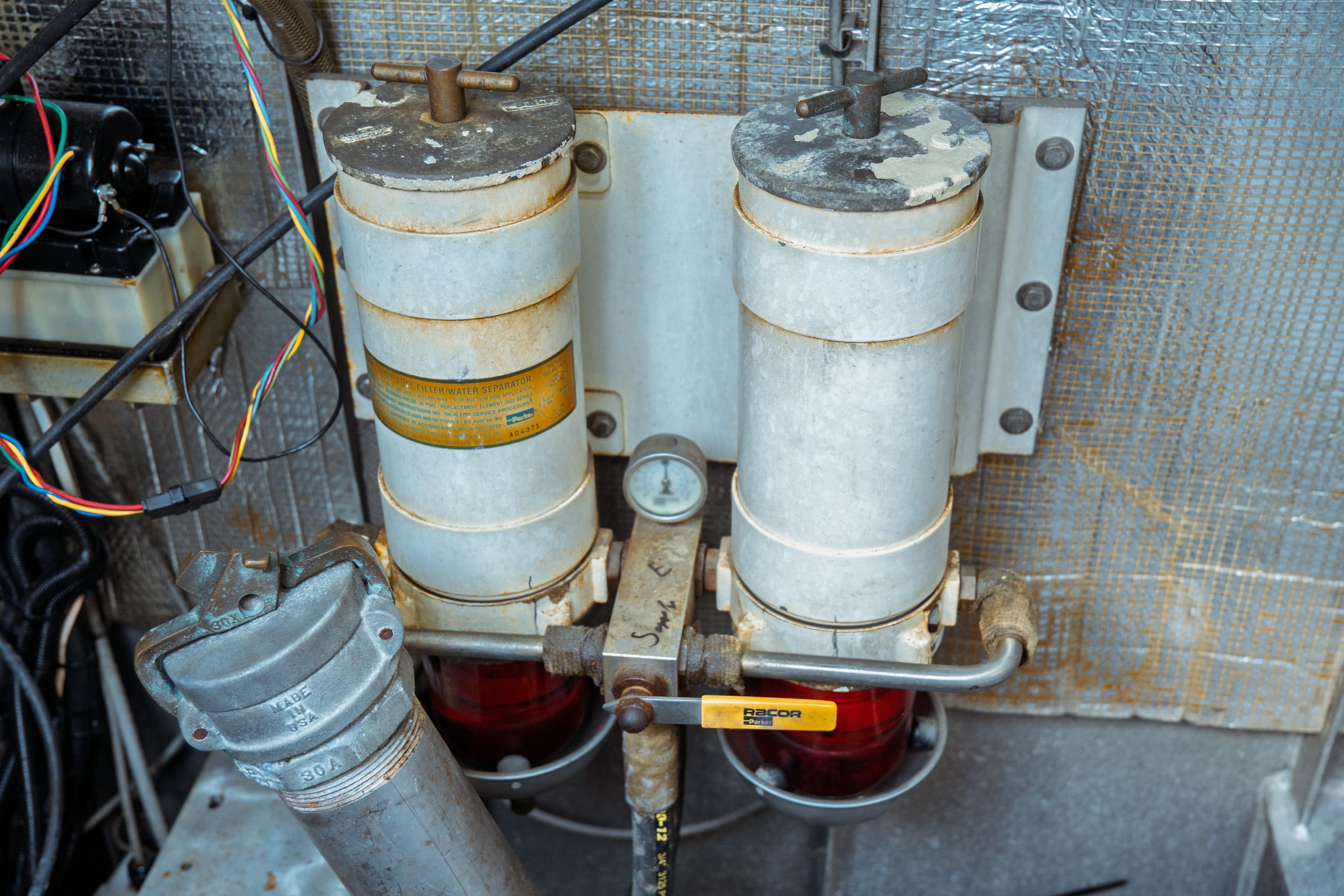 Engine room components of a 2004 Kvichak Marine Industries Pilot vessel.