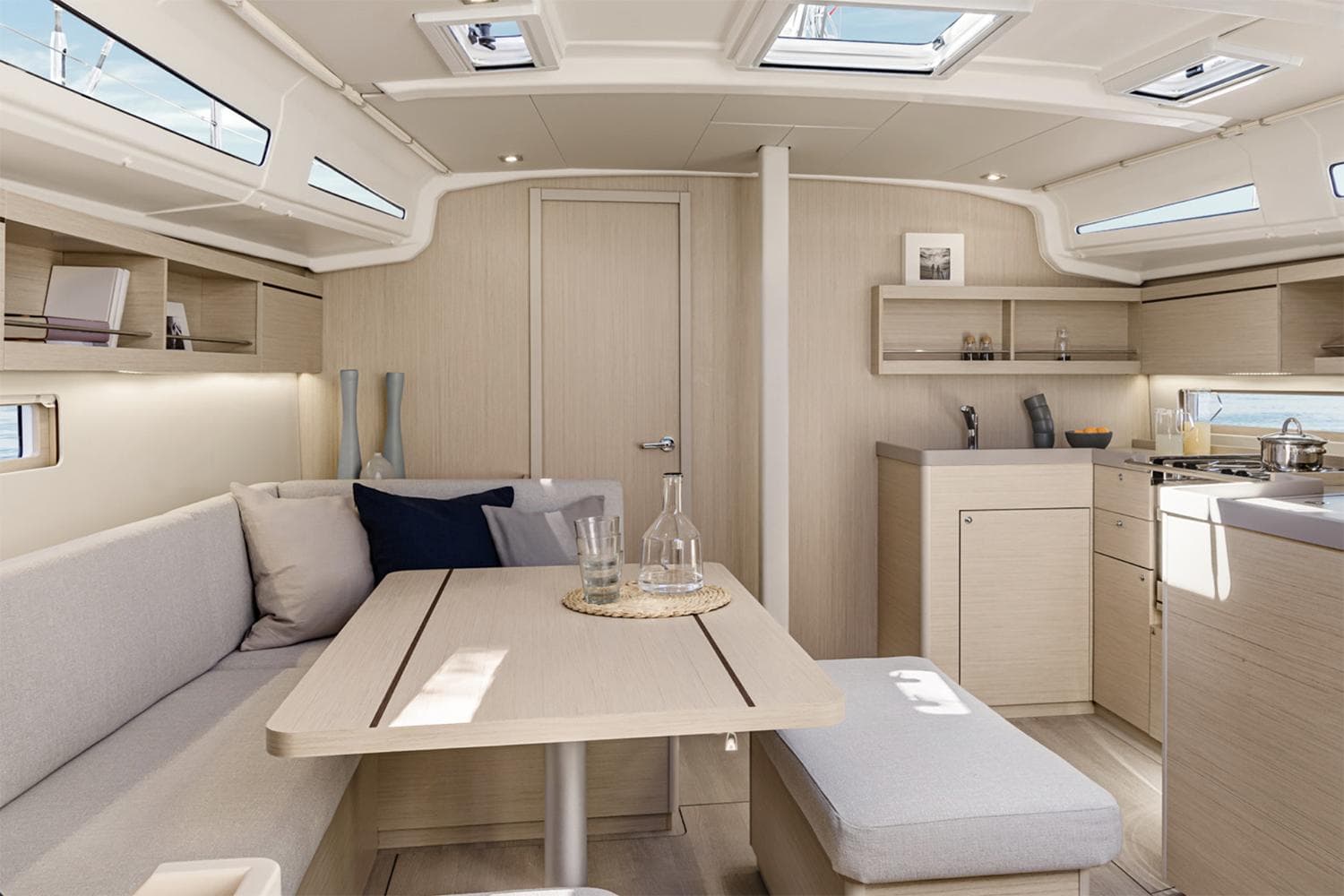 Manufacturer Provided Image: Luxurious interior of 2026 Beneteau Oceanis 40.1 yacht with modern furnishings and ample natural light.