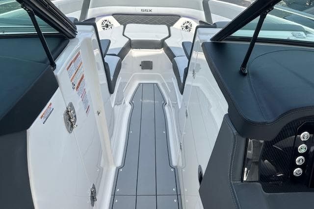 2026 Chaparral 6 SSX boat interior with sleek seating and modern design.