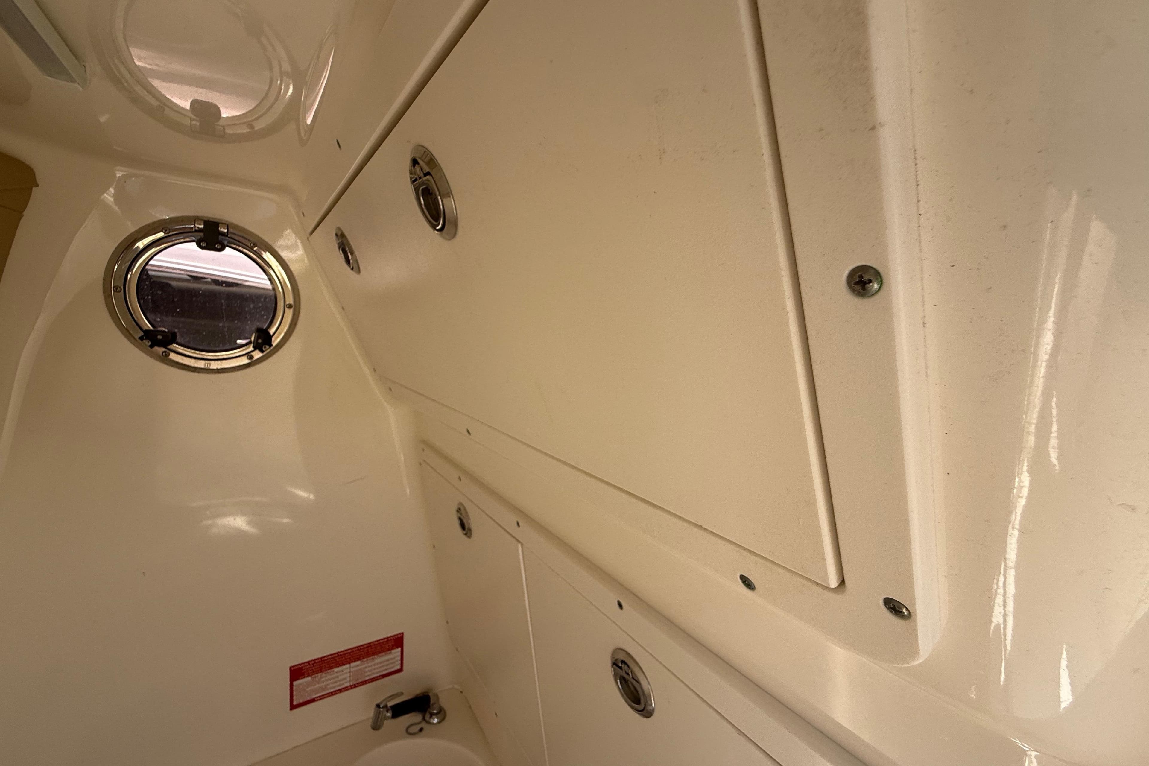 Interior cabin view of 2019 Key West Billistic 281 Center Console boat.
