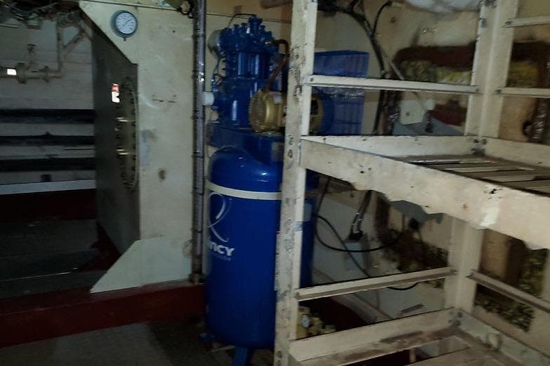 Interior of 1970 COMMERICAL BOAT LCU-135, featuring machinery and equipment.