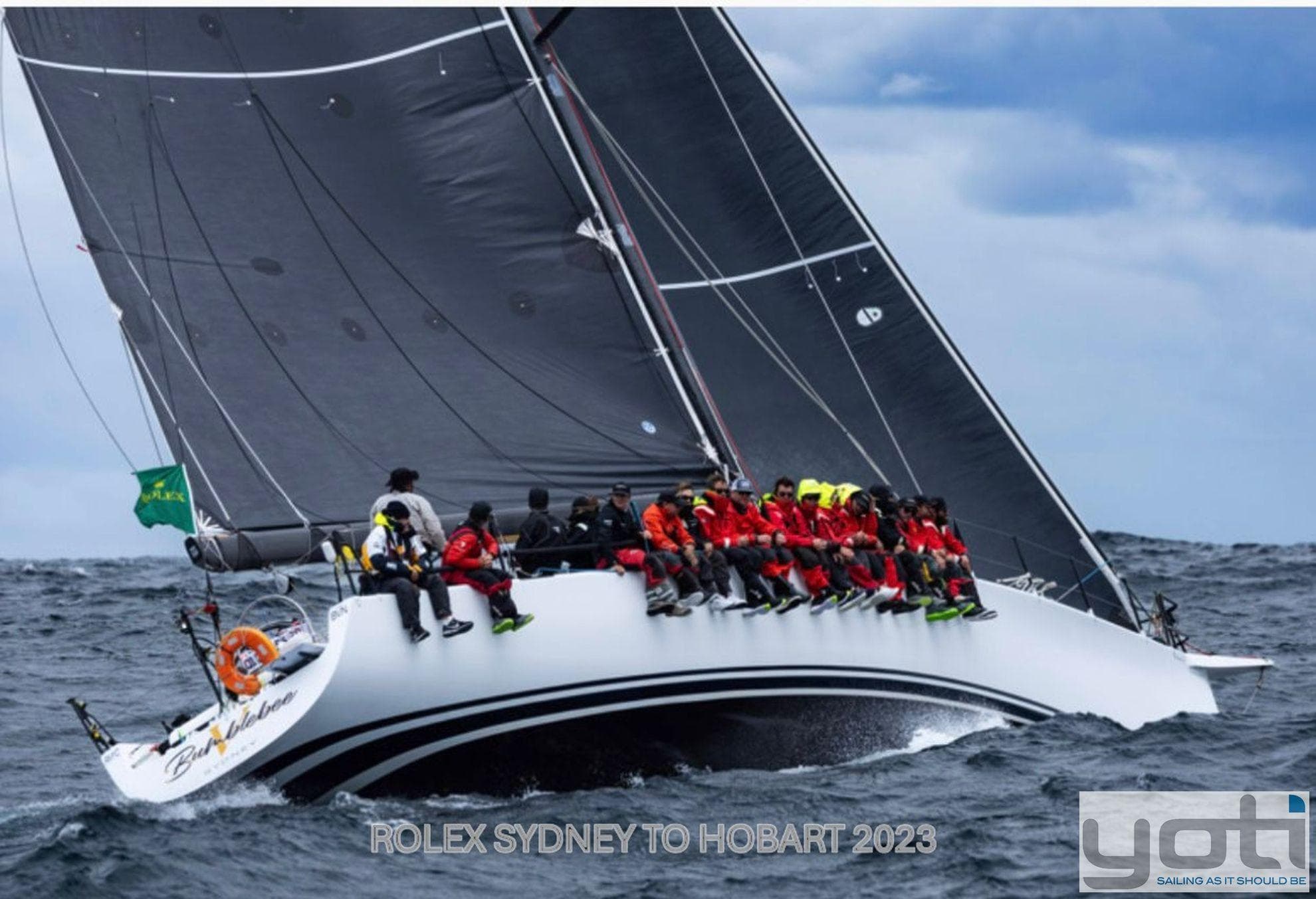 Sailing yacht "Murray Burns Dovell 62" in Rolex Sydney to Hobart 2023 race.