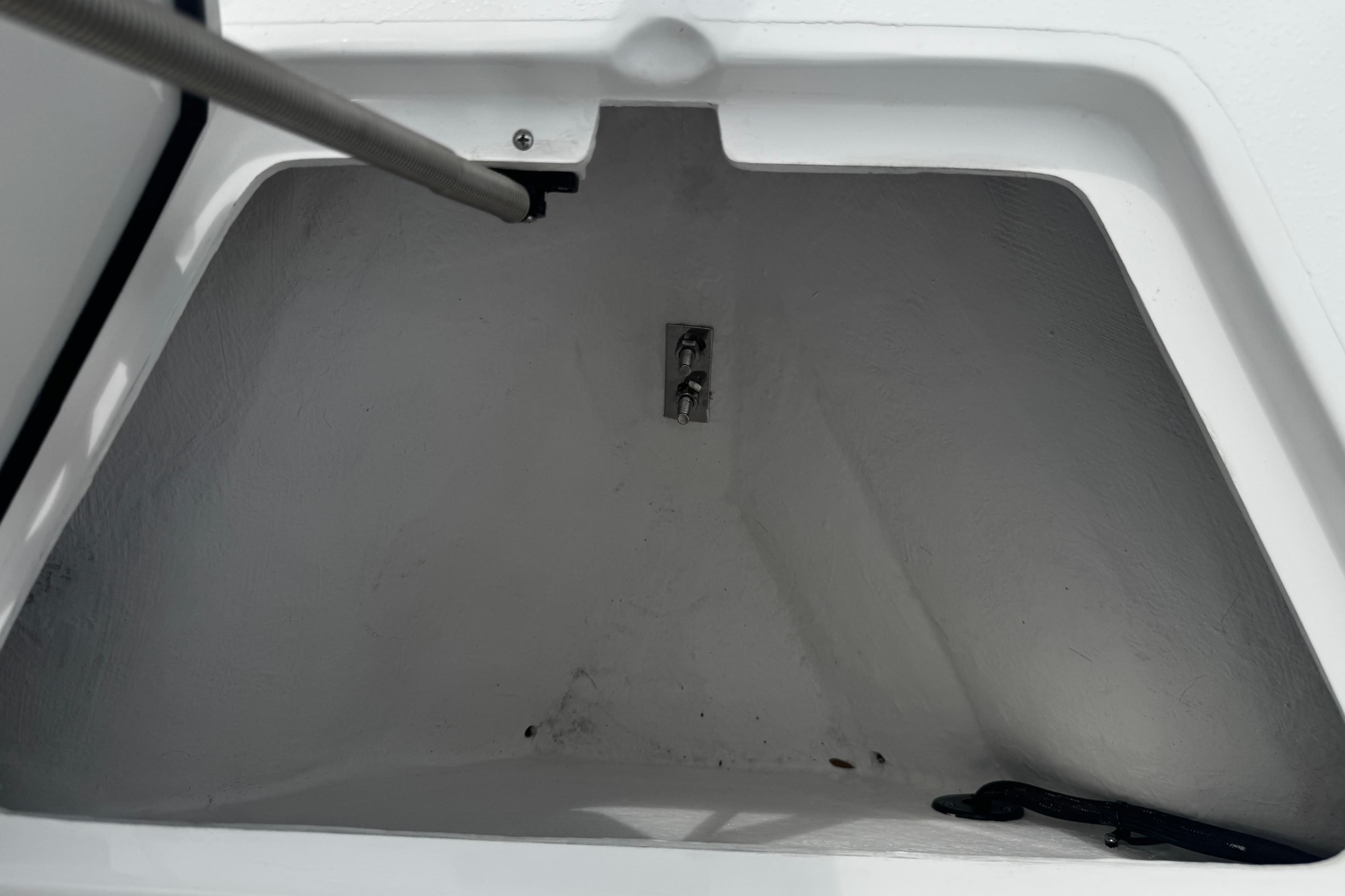 Empty storage compartment of 2026 Piranha Casador B2200 boat.