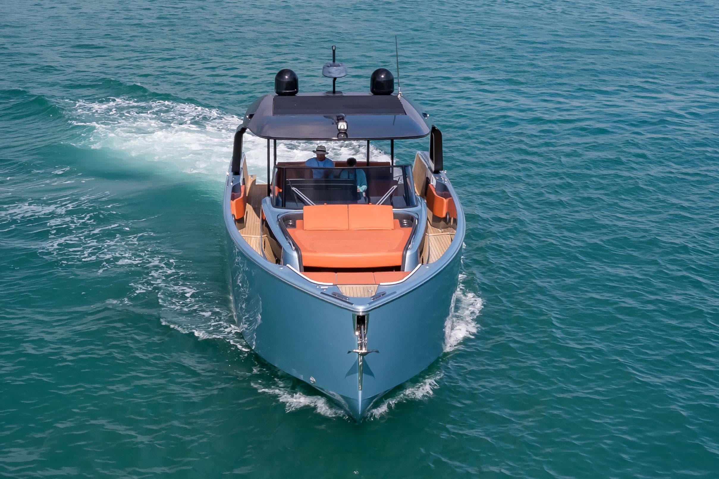 2022 Cranchi A46 Luxury Tender cruising on clear blue water.