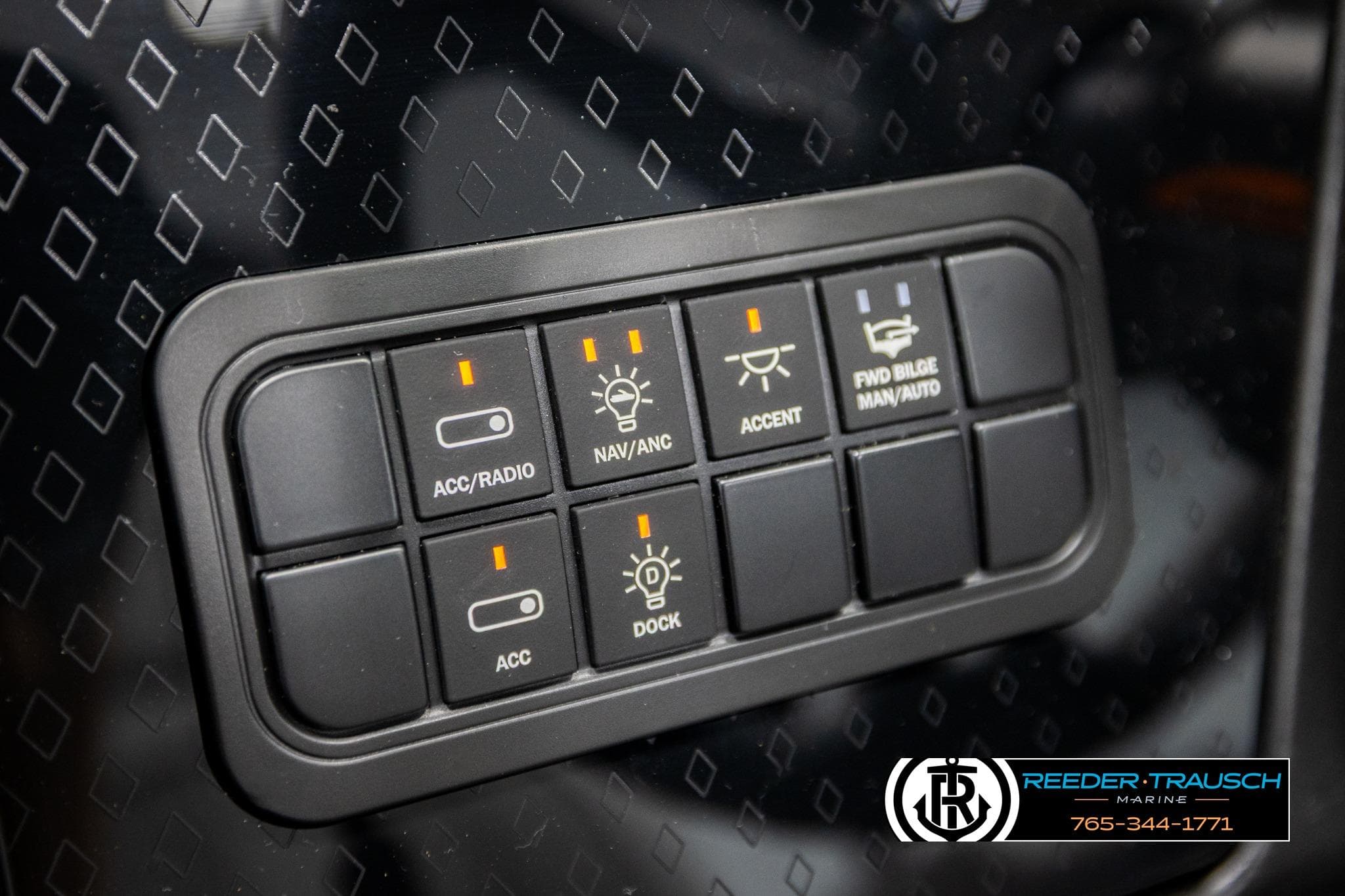 Control panel of 2026 Bennington 22 MSBSE boat with various function buttons.