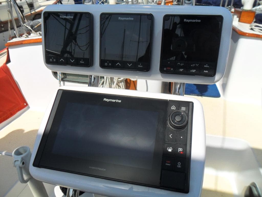 Navigation system on a 1976 Ericson 36C sailboat.