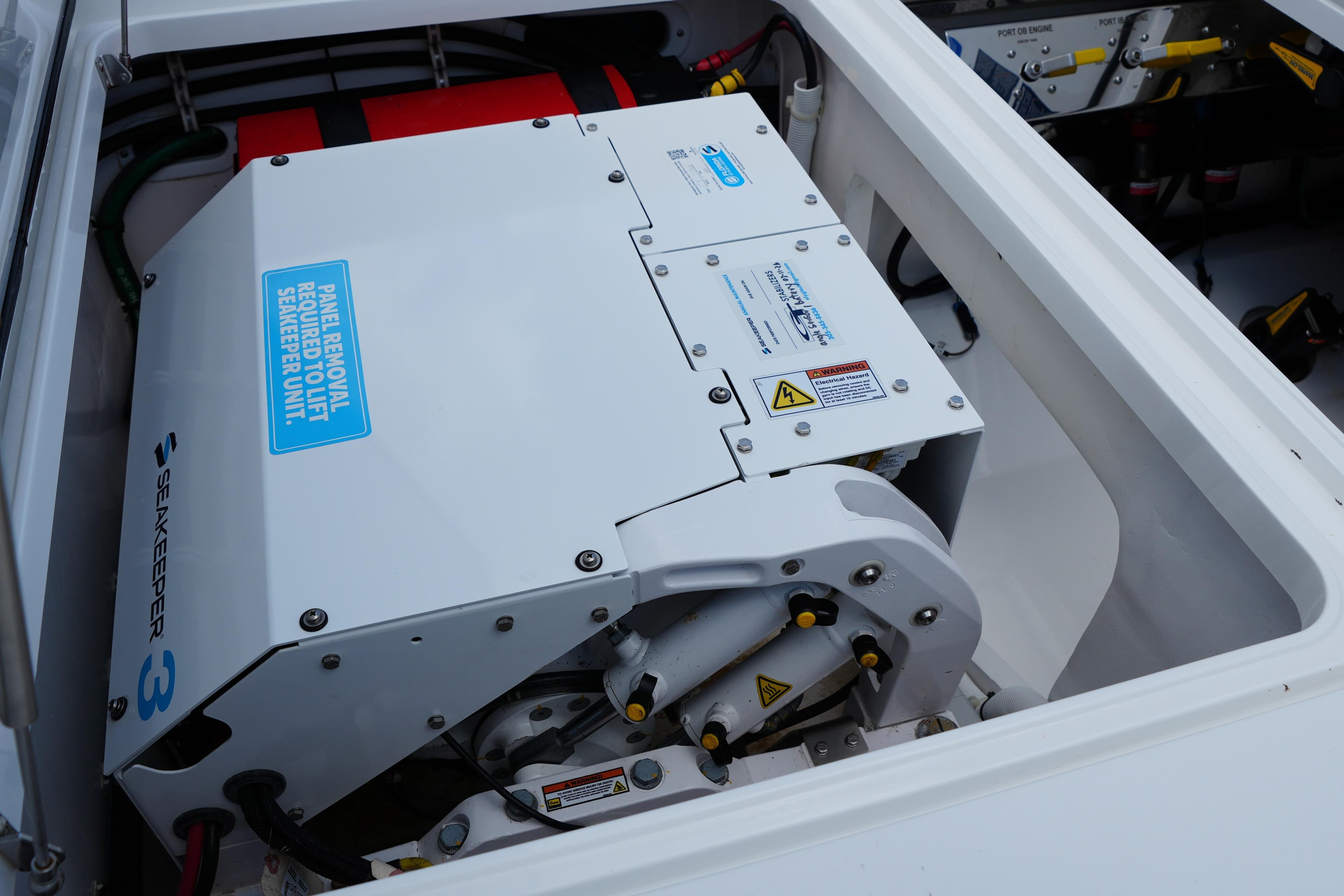 Seakeeper 3 stabilizer unit in 2022 Valhalla Boatworks V-41 engine compartment.
