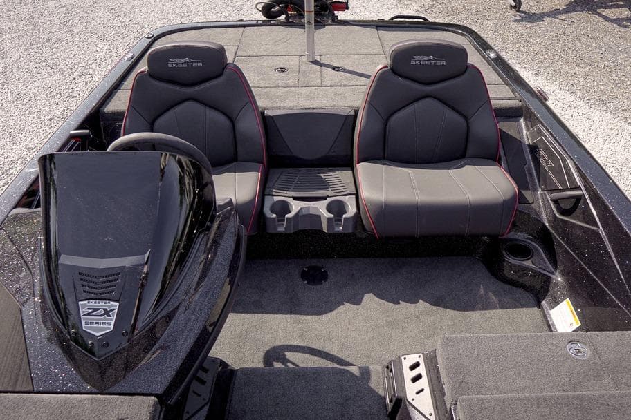 2026 Skeeter ZX200 boat interior with dual seats and steering console.