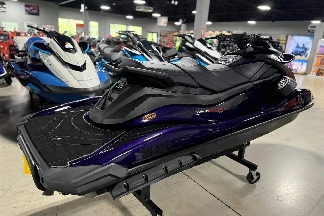 2026 Yamaha WaveRunner GP HO jet ski displayed in showroom.