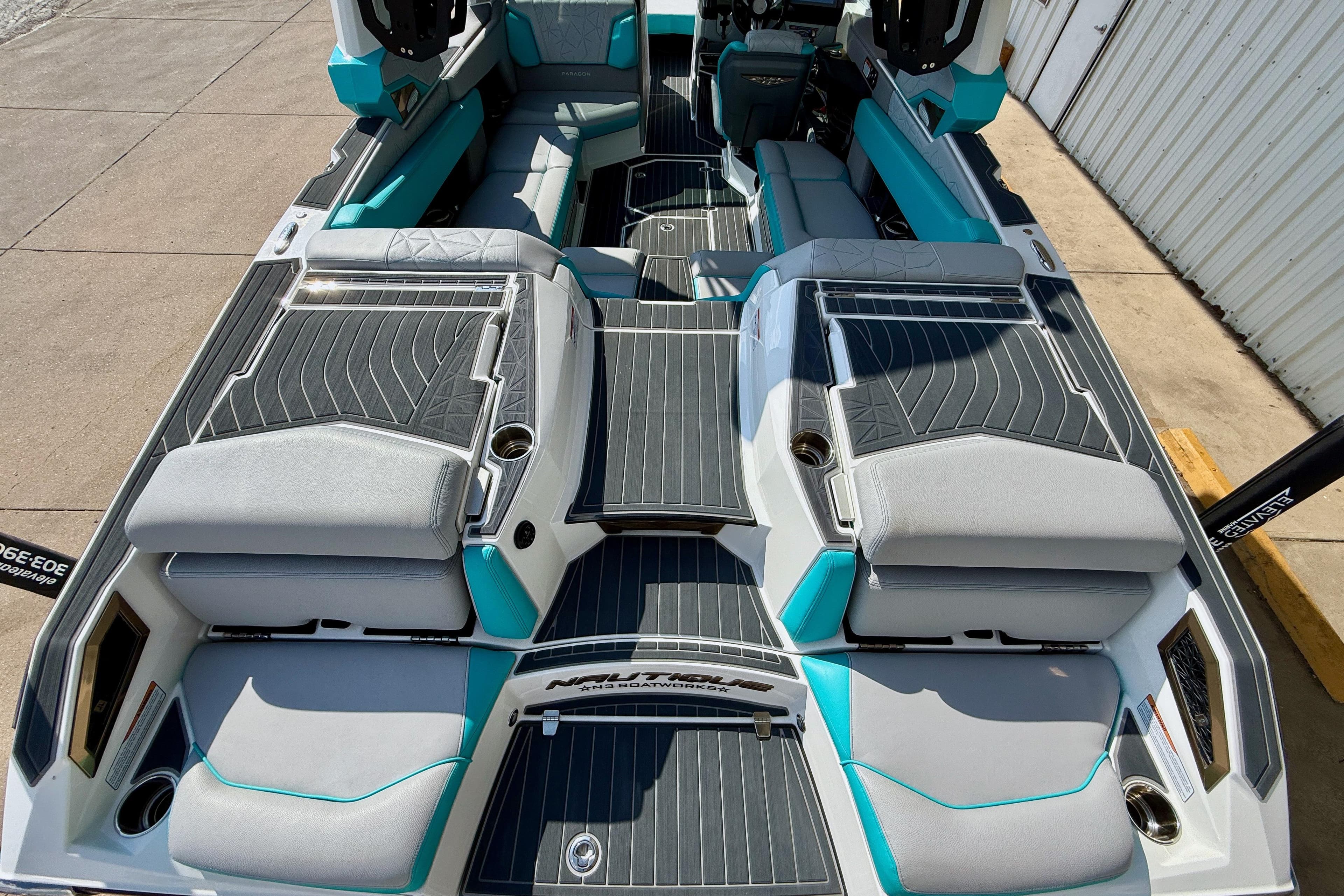 2021 Nautique Super Air Nautique G23 Paragon interior with sleek seating and modern design.