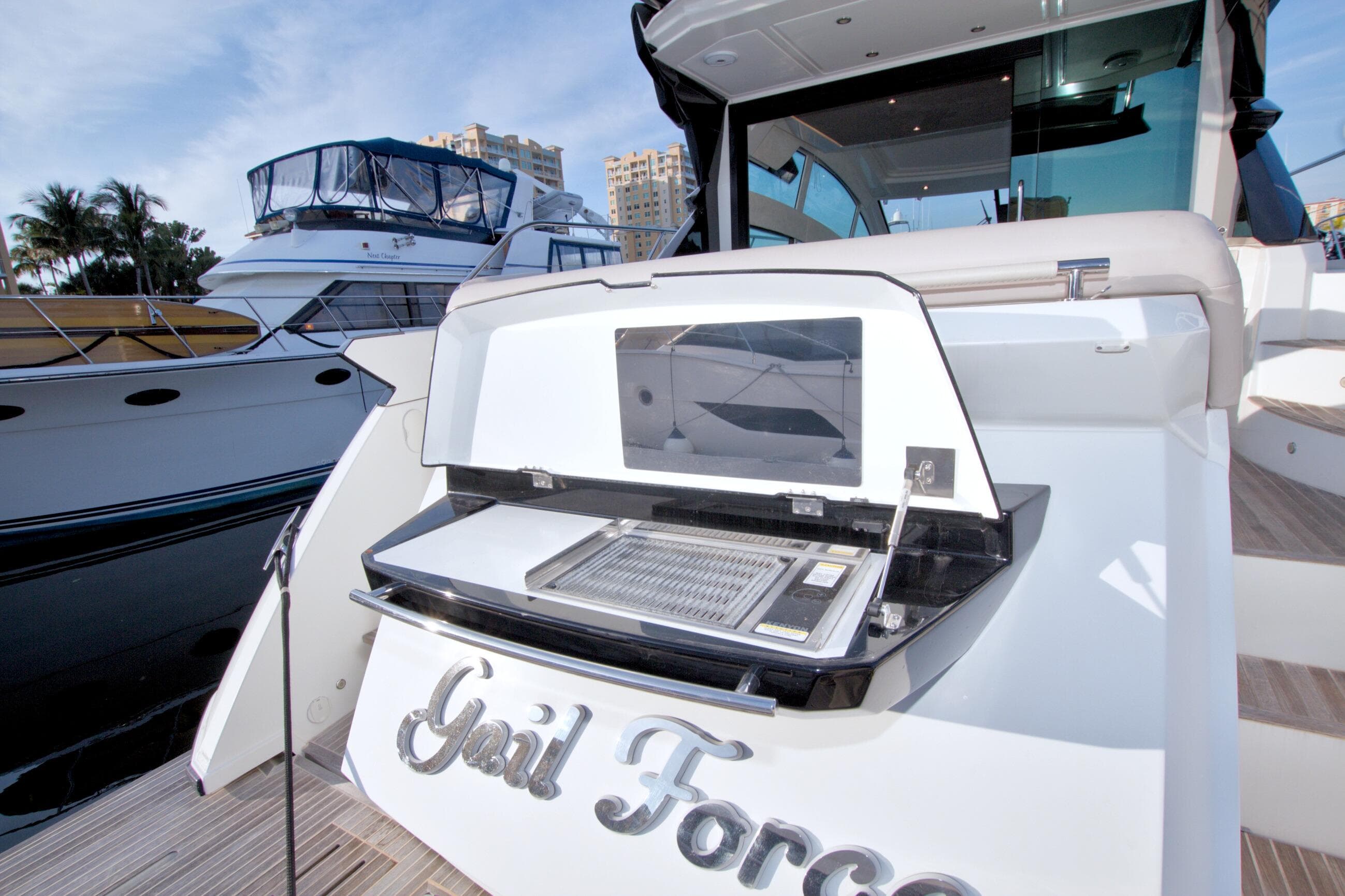 2019 Beneteau Gran Turismo 50 yacht with outdoor grill and luxurious design.