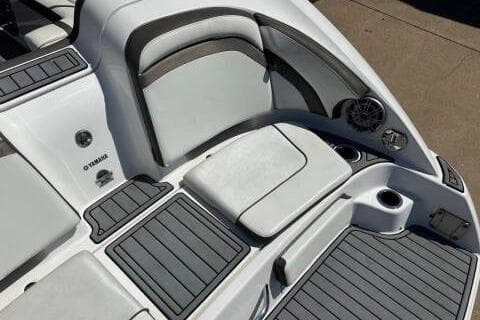 2016 Yamaha Boats 242 Limited E-Series interior with sleek seating and modern design.