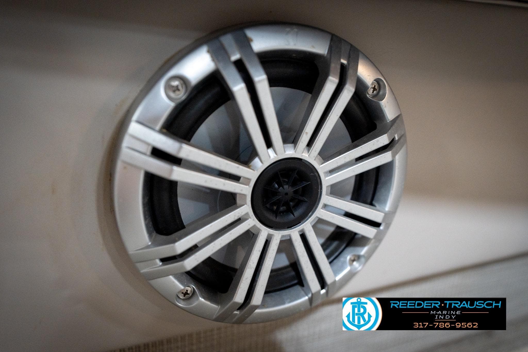 Close-up of a speaker on a 2016 Bennington 2375 RSB boat.