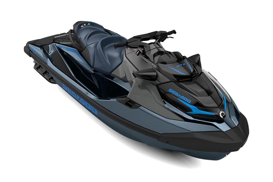 2026 Sea-Doo GTX 170 jet ski in sleek black and blue design.