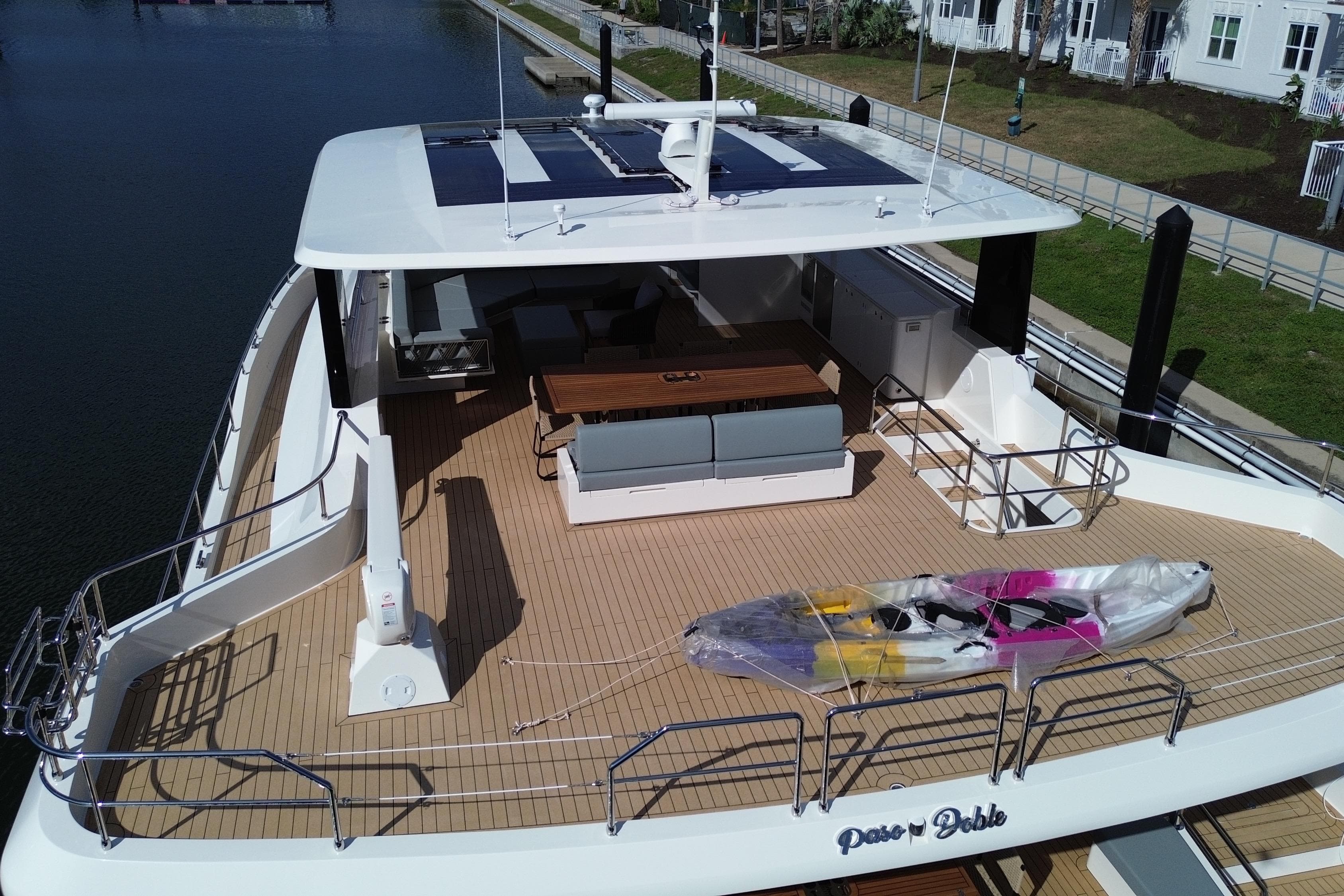 Luxurious 2025 Granocean W72 yacht with spacious deck and modern amenities.