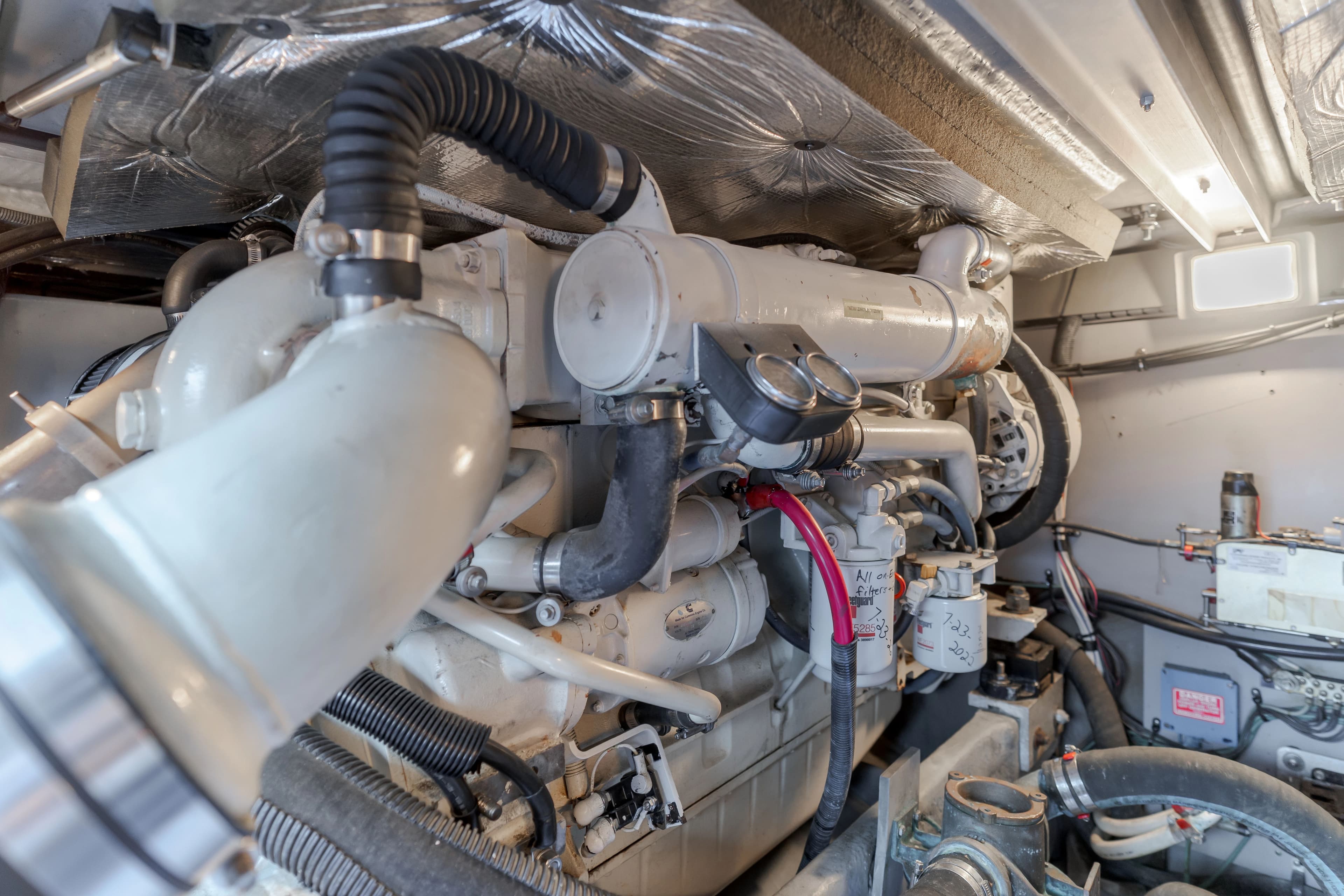 Engine room of 2002 Sea Ray 400 Sedan Bridge.