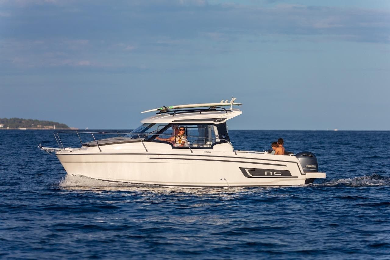 2025 Jeanneau NC 795 Series 2 boat cruising on open water.