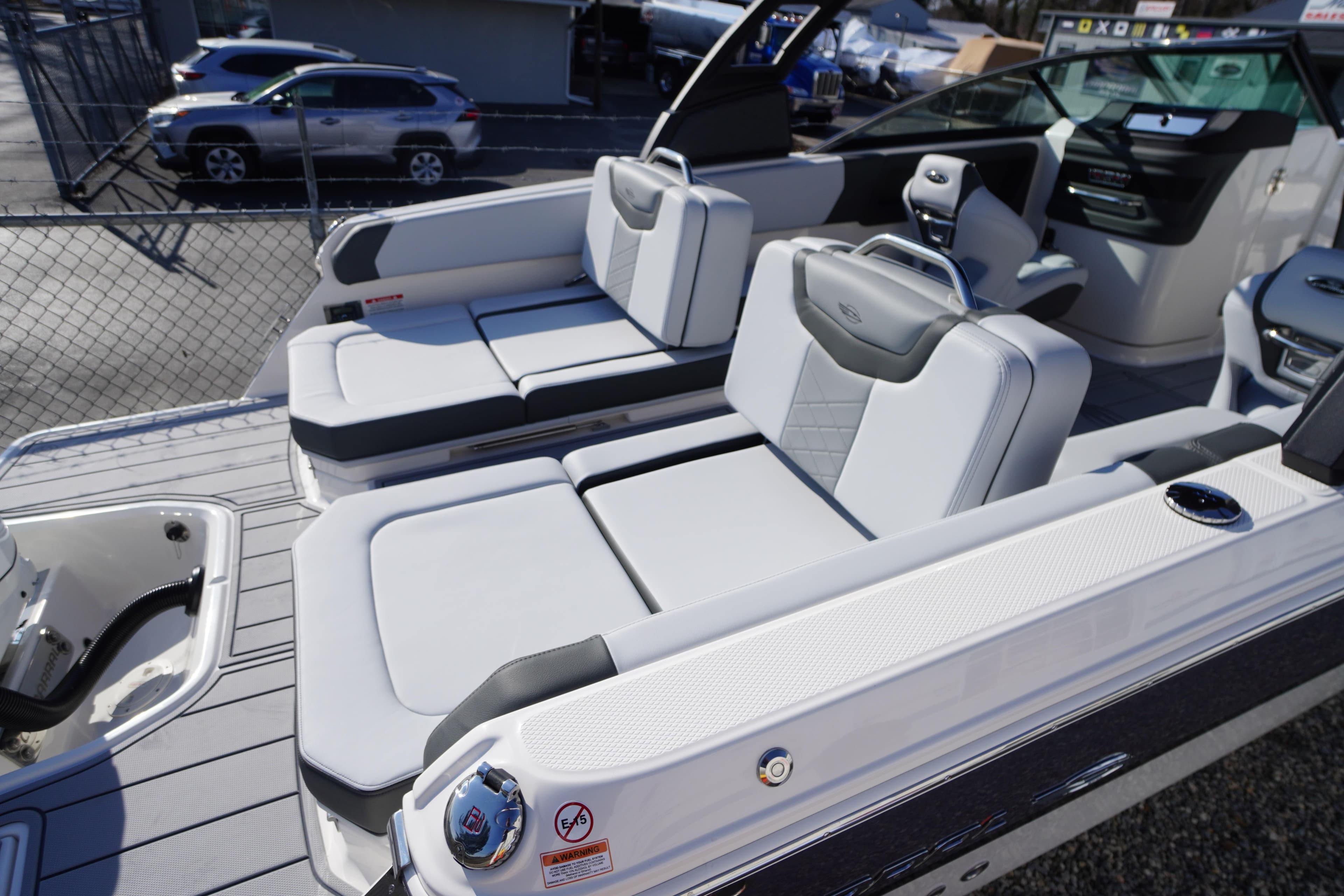 2026 Chaparral 250 OSX boat interior with luxurious seating and modern design.