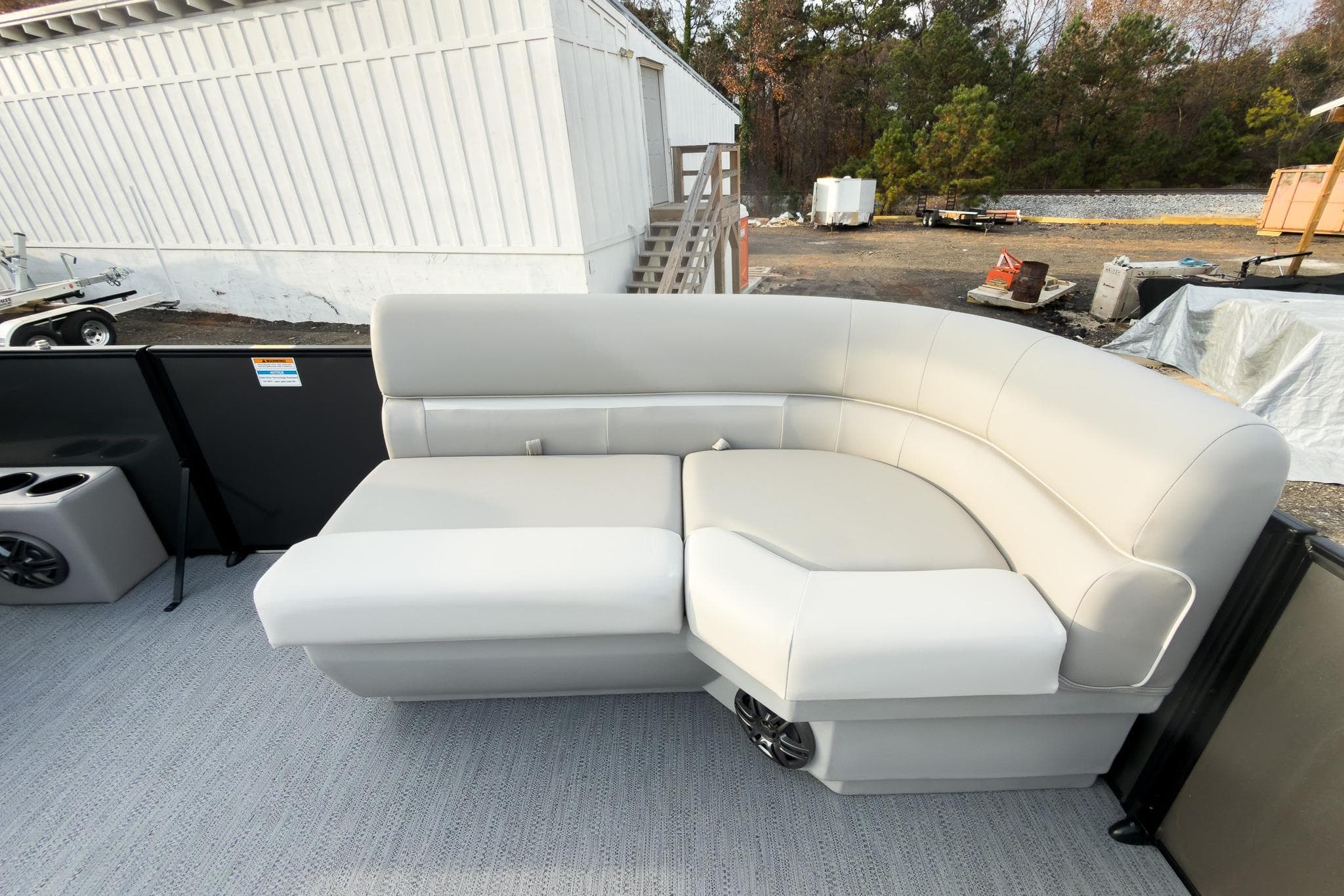2026 Godfrey Sweetwater Xperience 22' Tritoon with single flip lounge seating.