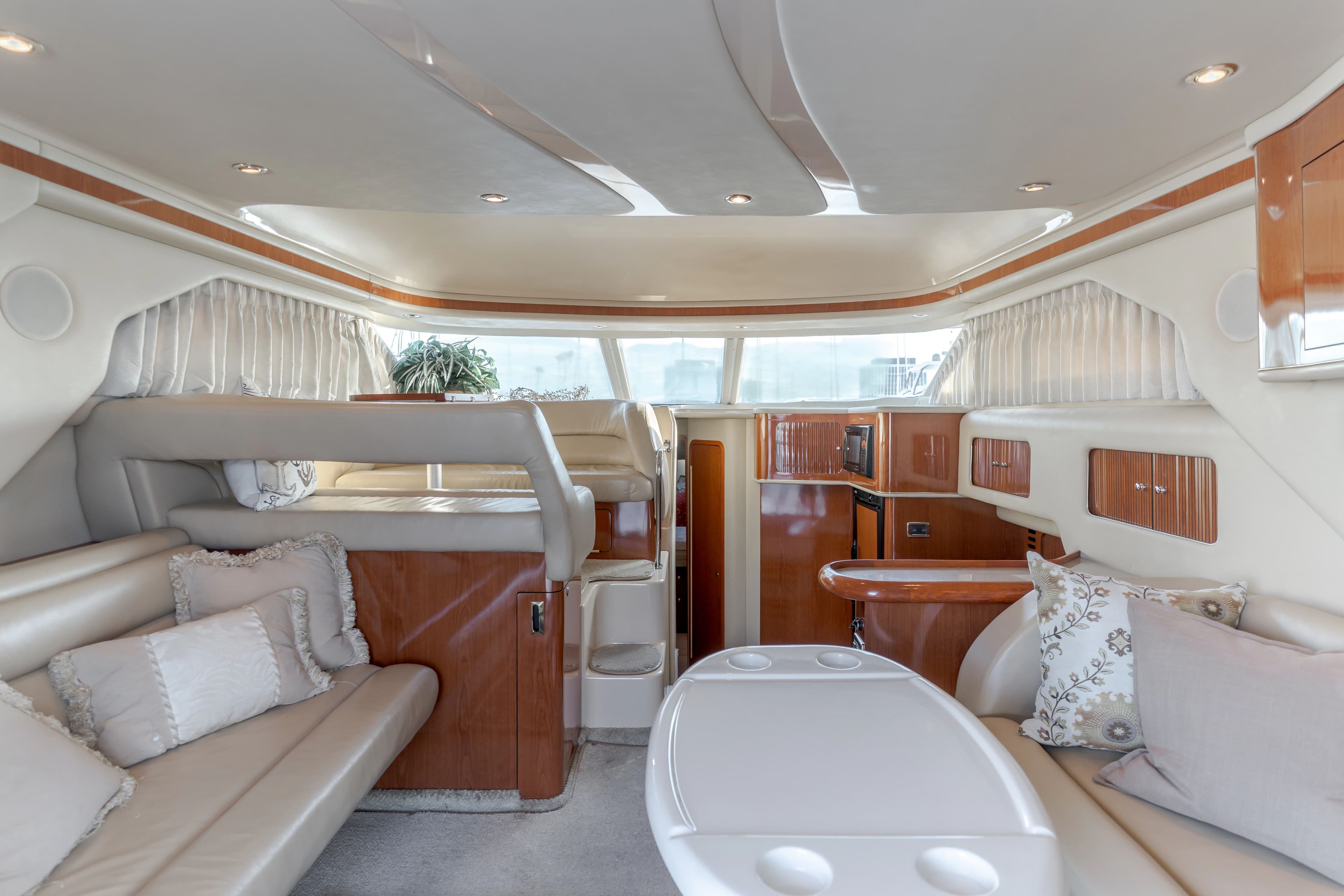 Interior of a 2002 Sea Ray 400 Sedan Bridge yacht.