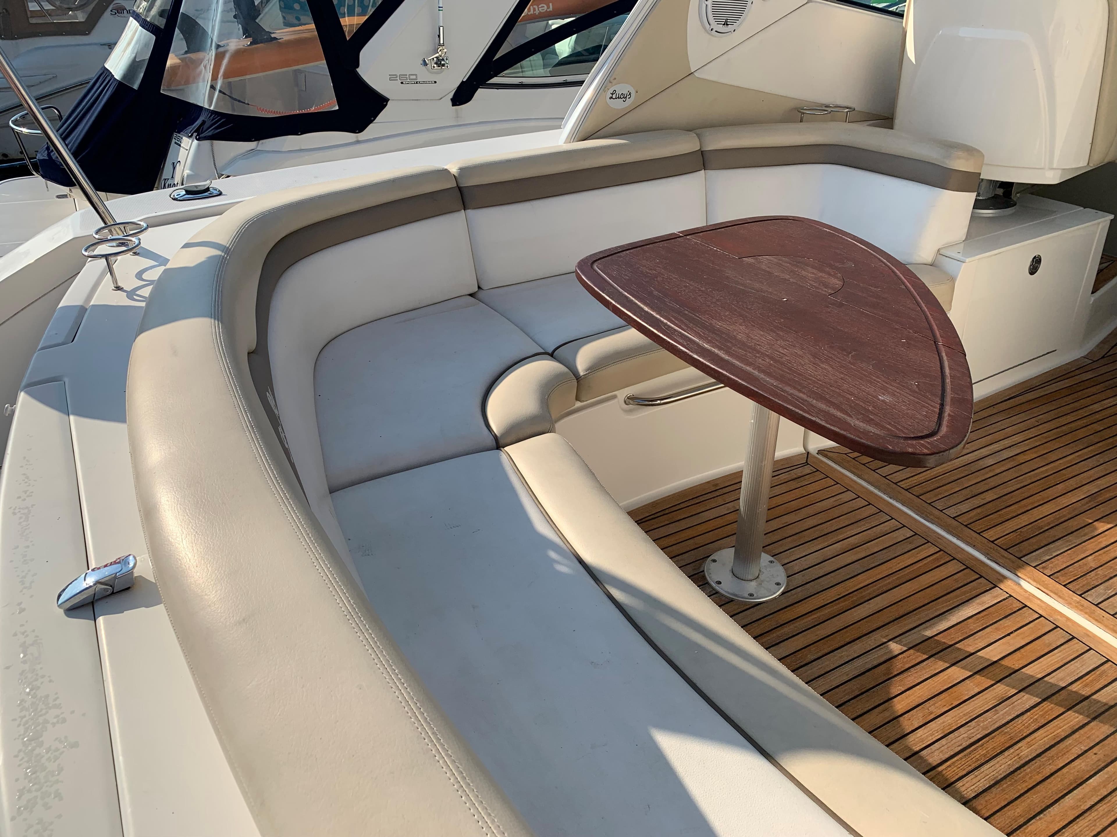 Interior of Sea Ray Sundancer 370 yacht, 2012 model.