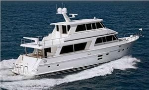 2025 Endurance 700 LRC Skylounge MY yacht cruising on open water.