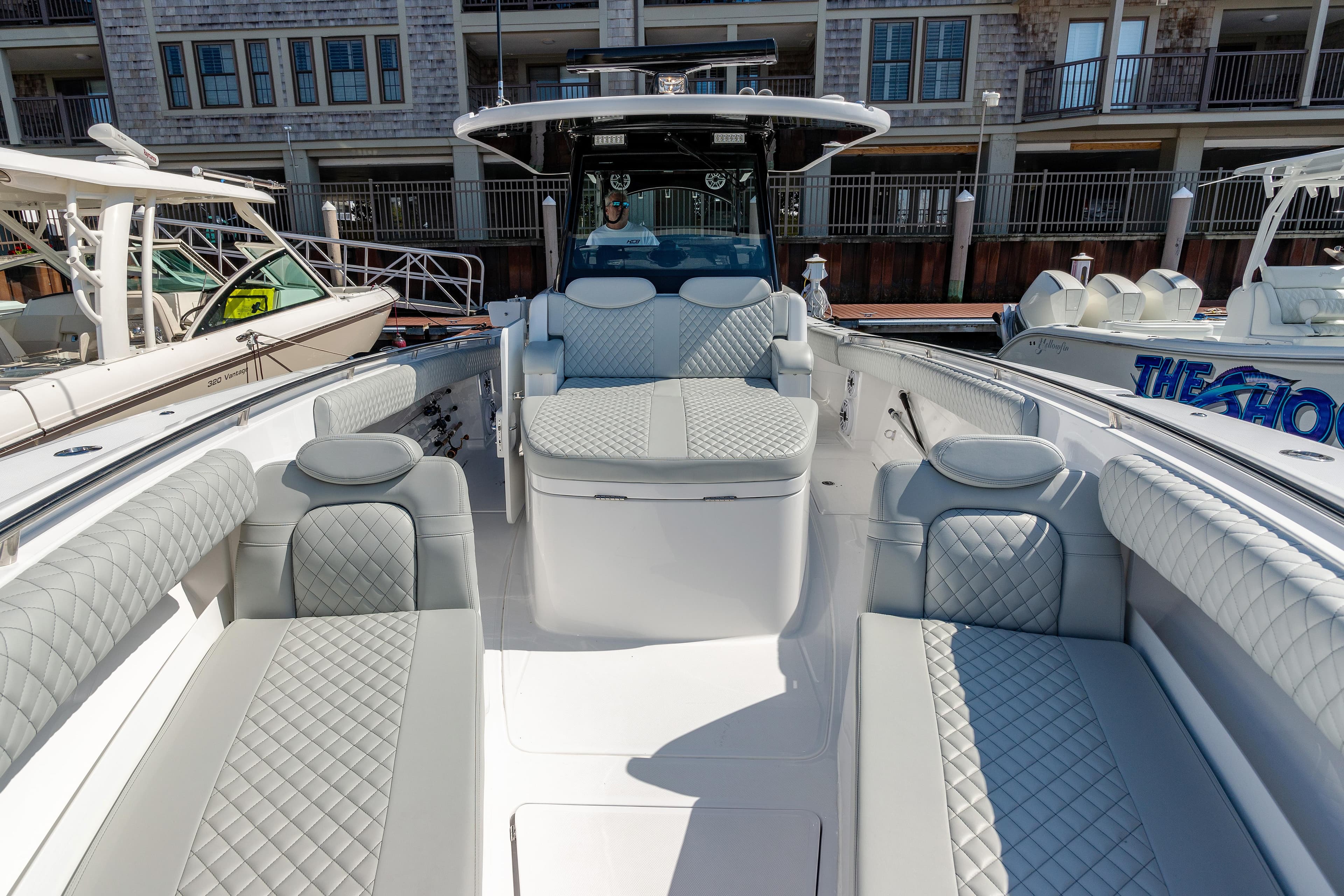 2024 HCB 39 Speciale luxury boat with spacious seating and modern design.