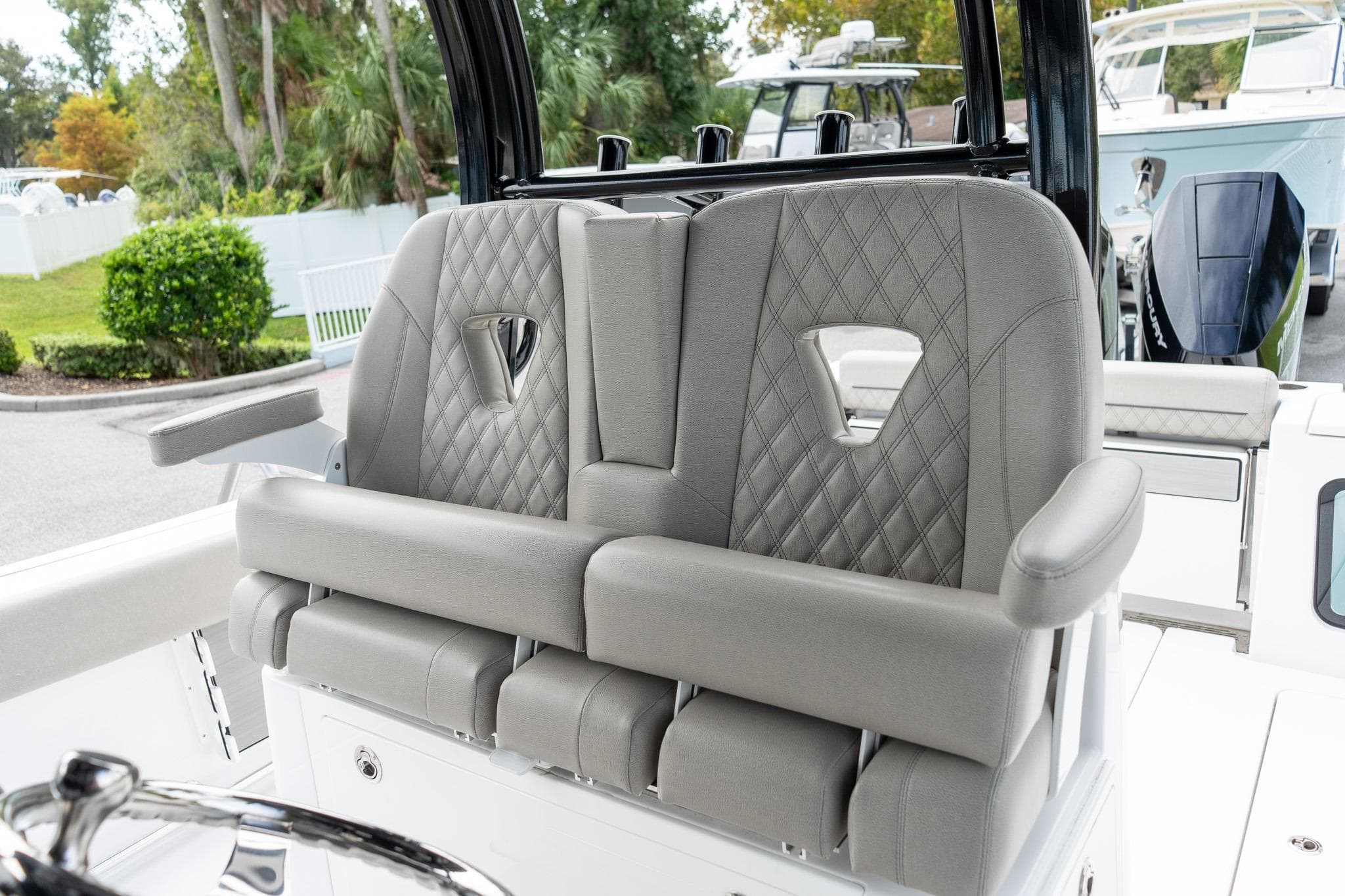2025 Sportsman Open 322 Center Console boat with luxurious seating and modern design.