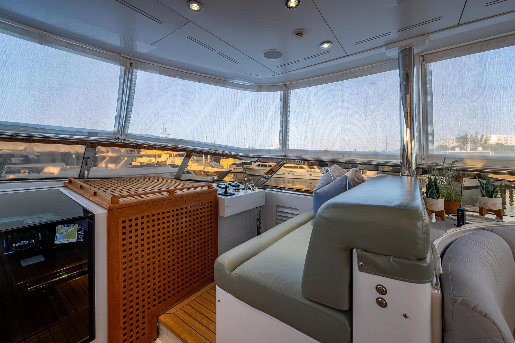 Interior of a 2008 Broward Raised Pilothouse yacht.