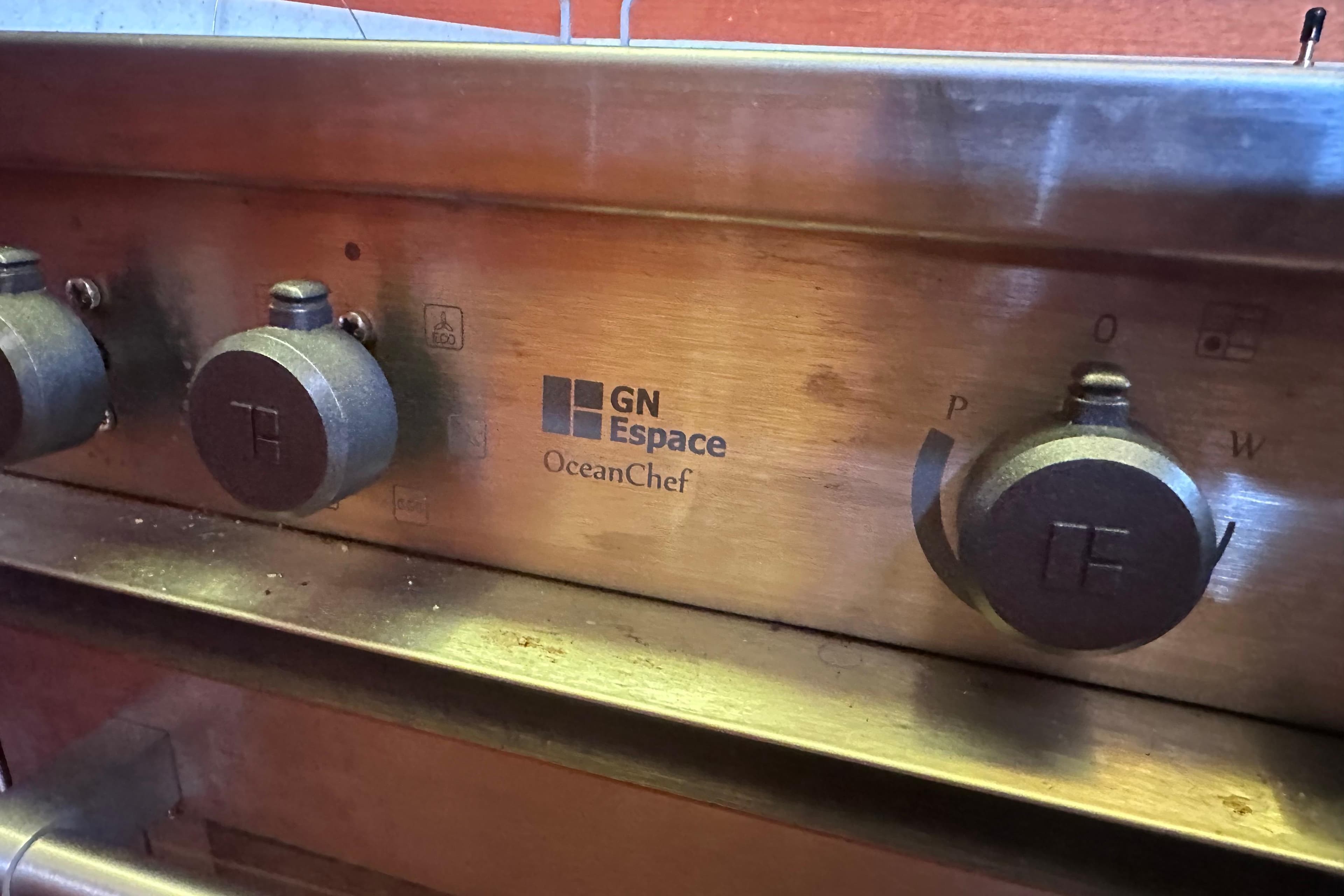 Control panel of GN Espace OceanChef stove on 2008 Hallberg-Rassy 54 yacht.