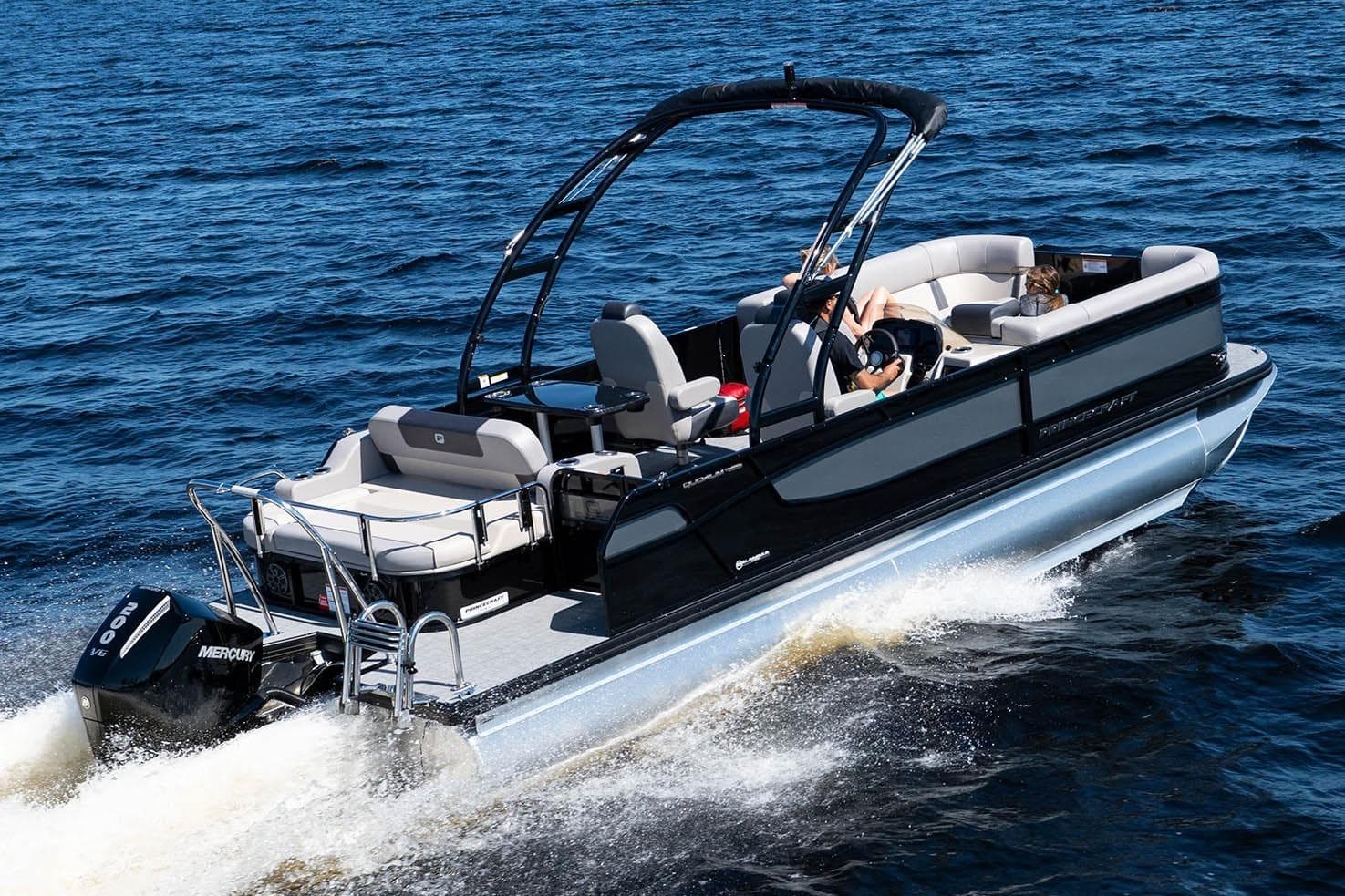 Manufacturer Provided Image: 2026 Princecraft Quorum 25 RL pontoon boat cruising on open water.