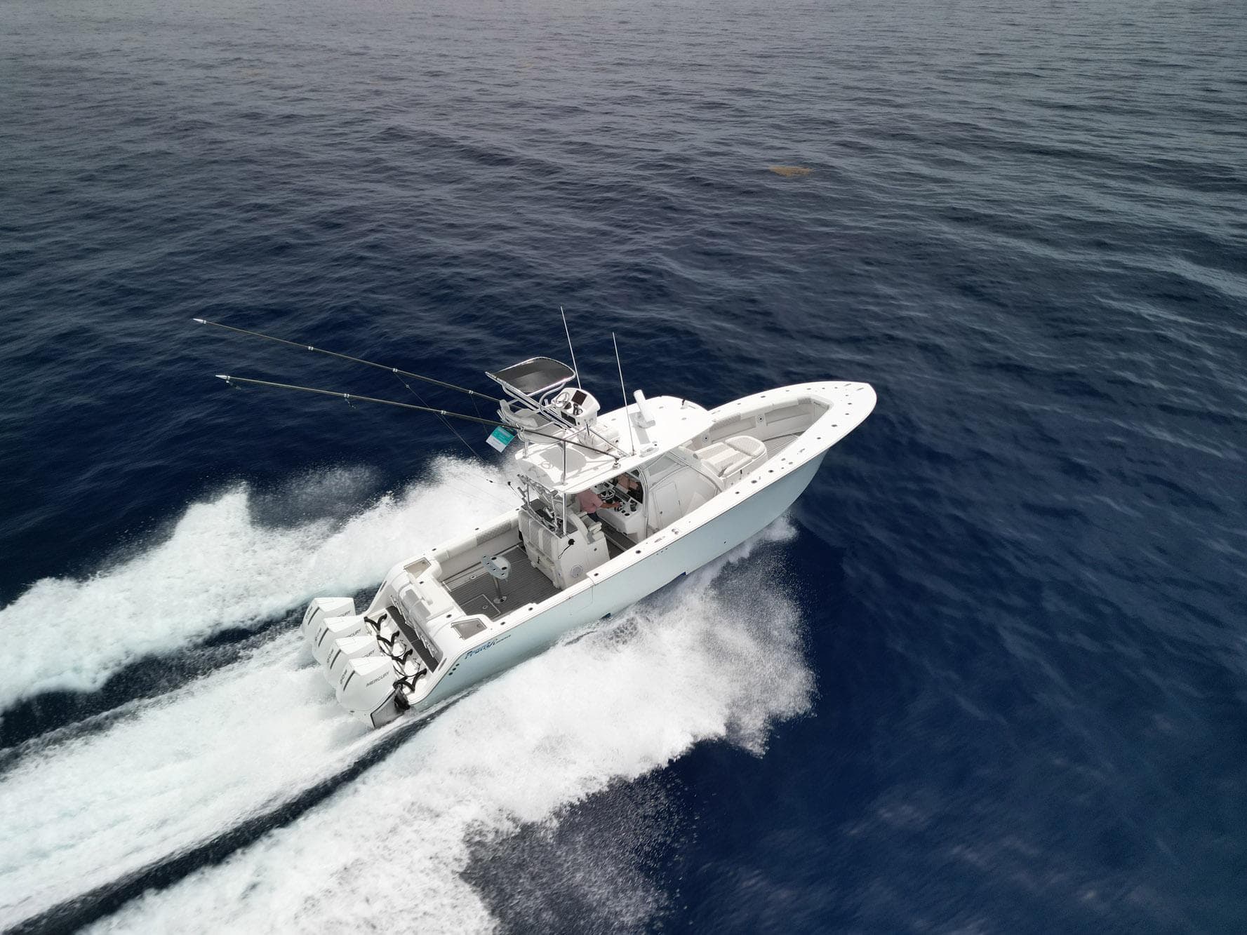 2021 Front Runner 39 Center Console boat cruising on open ocean waters.