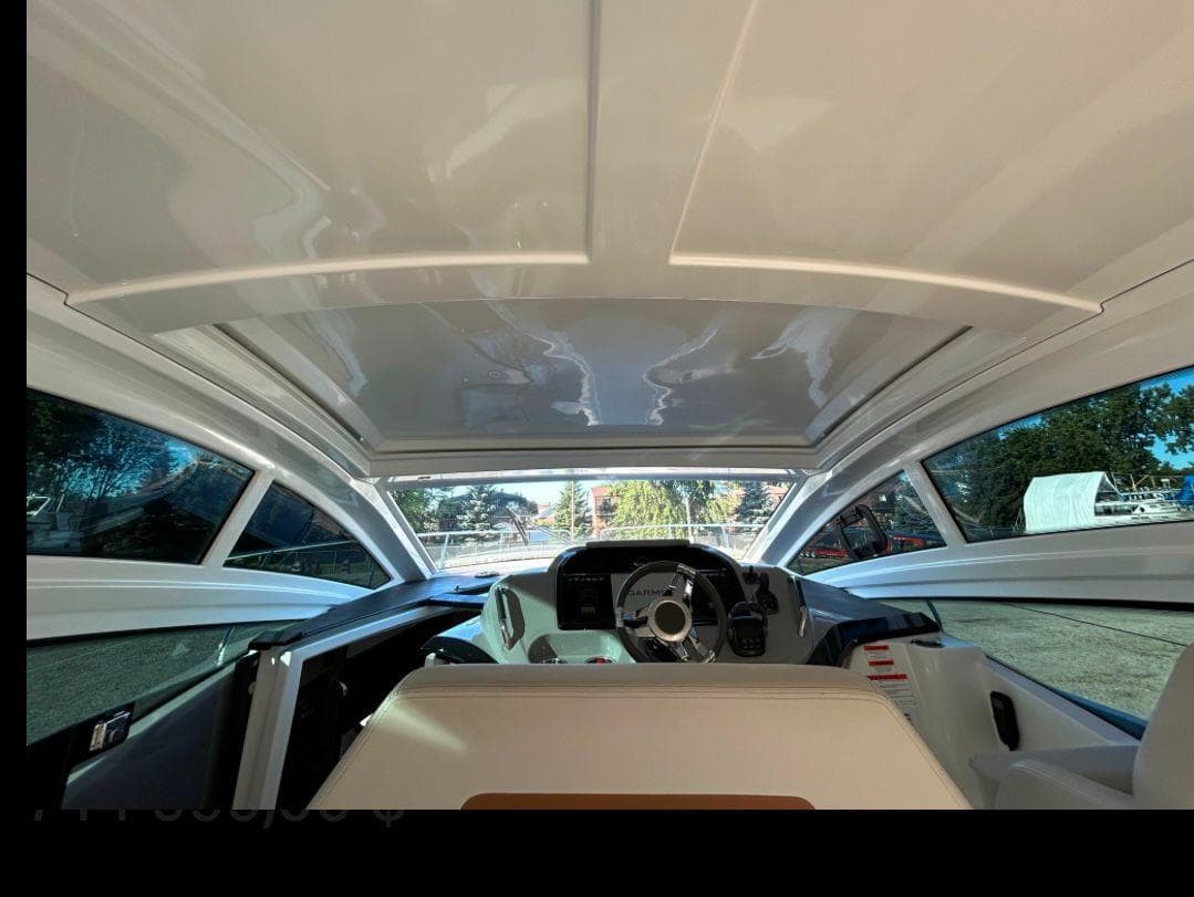 Interior view of 2021 Beneteau Gran Turismo 40 yacht cockpit with modern design.