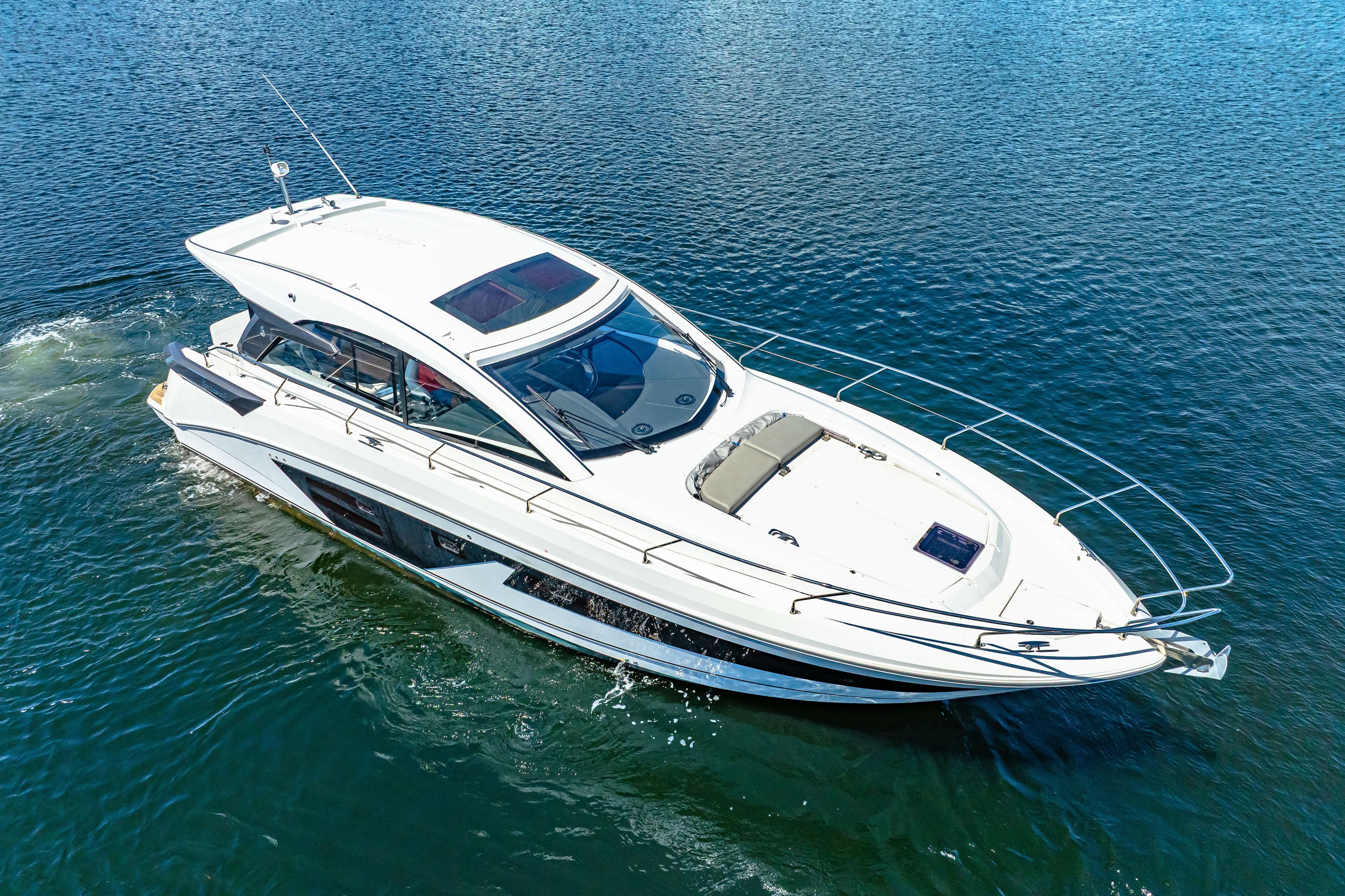 2024 Beneteau Gran Turismo 45 yacht cruising on open water.