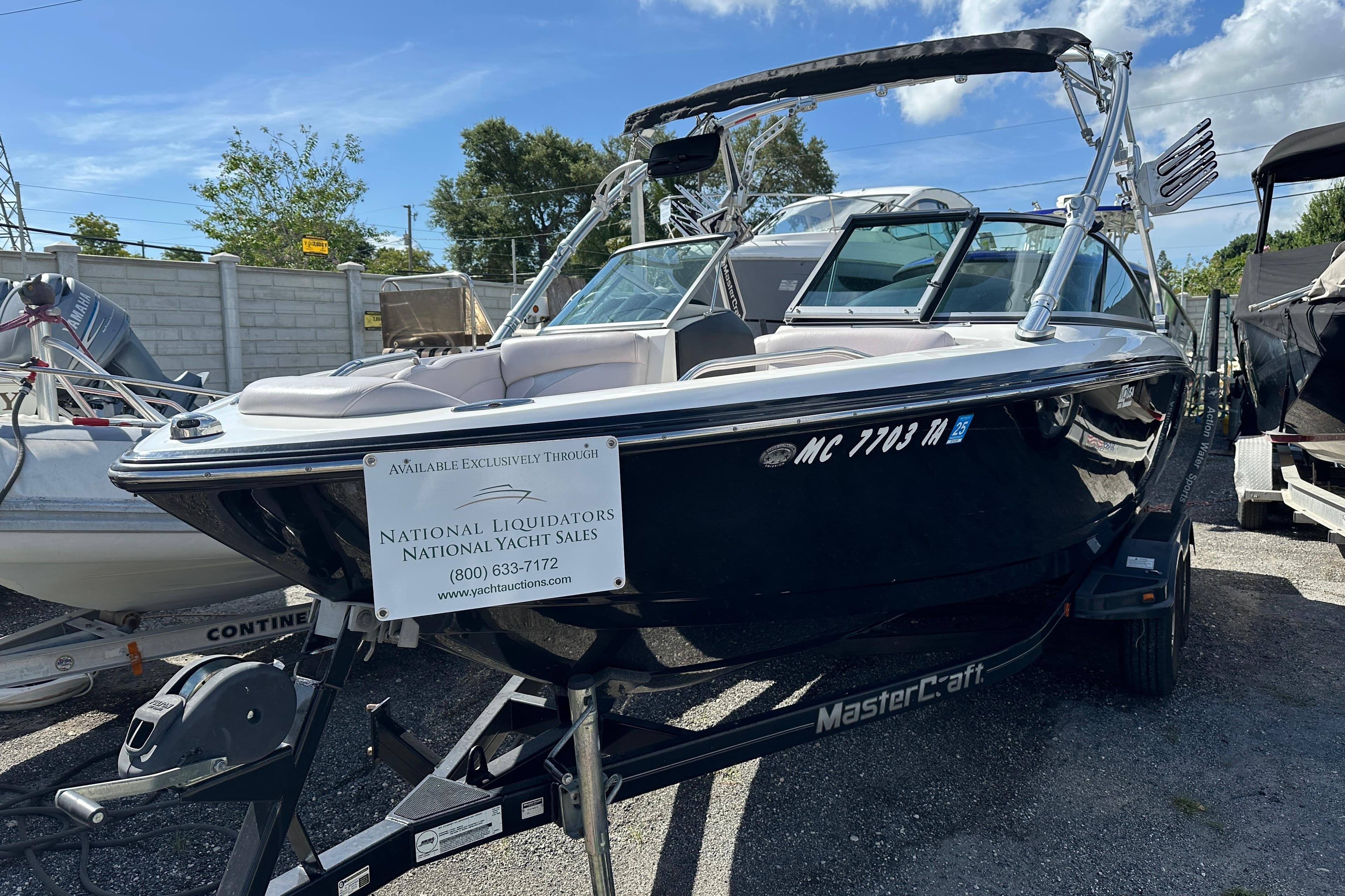 2007 MasterCraft X-15 boat on trailer at National Liquidators Yacht Sales.