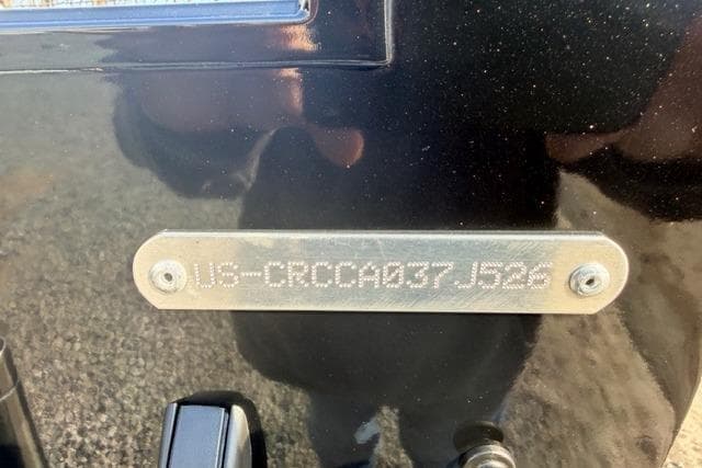 2026 Crestliner 1850 Commander boat with visible hull identification number plate.