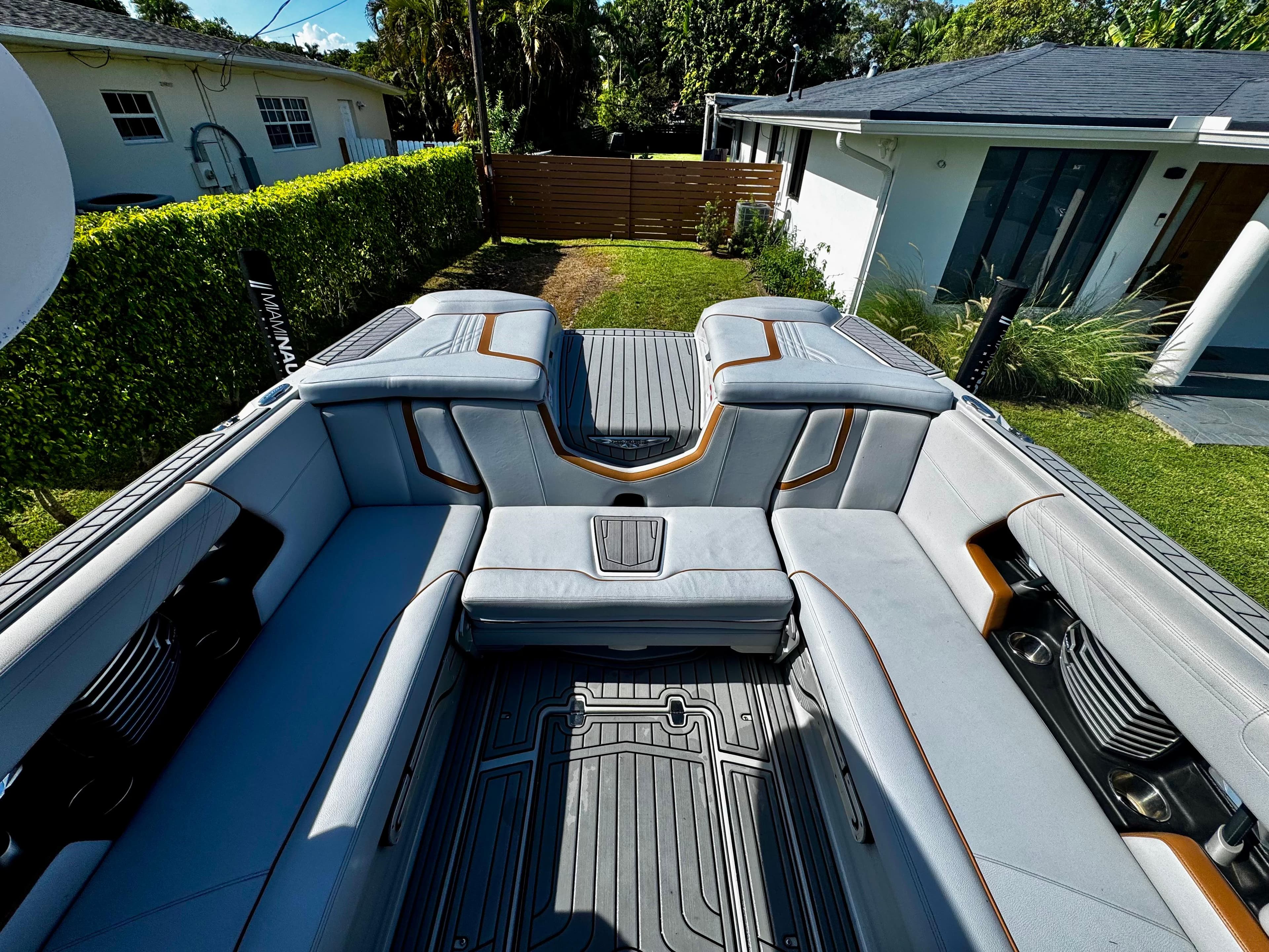 2020 Nautique Super Air Nautique G25 Coastal Edition interior with luxurious seating and modern design.