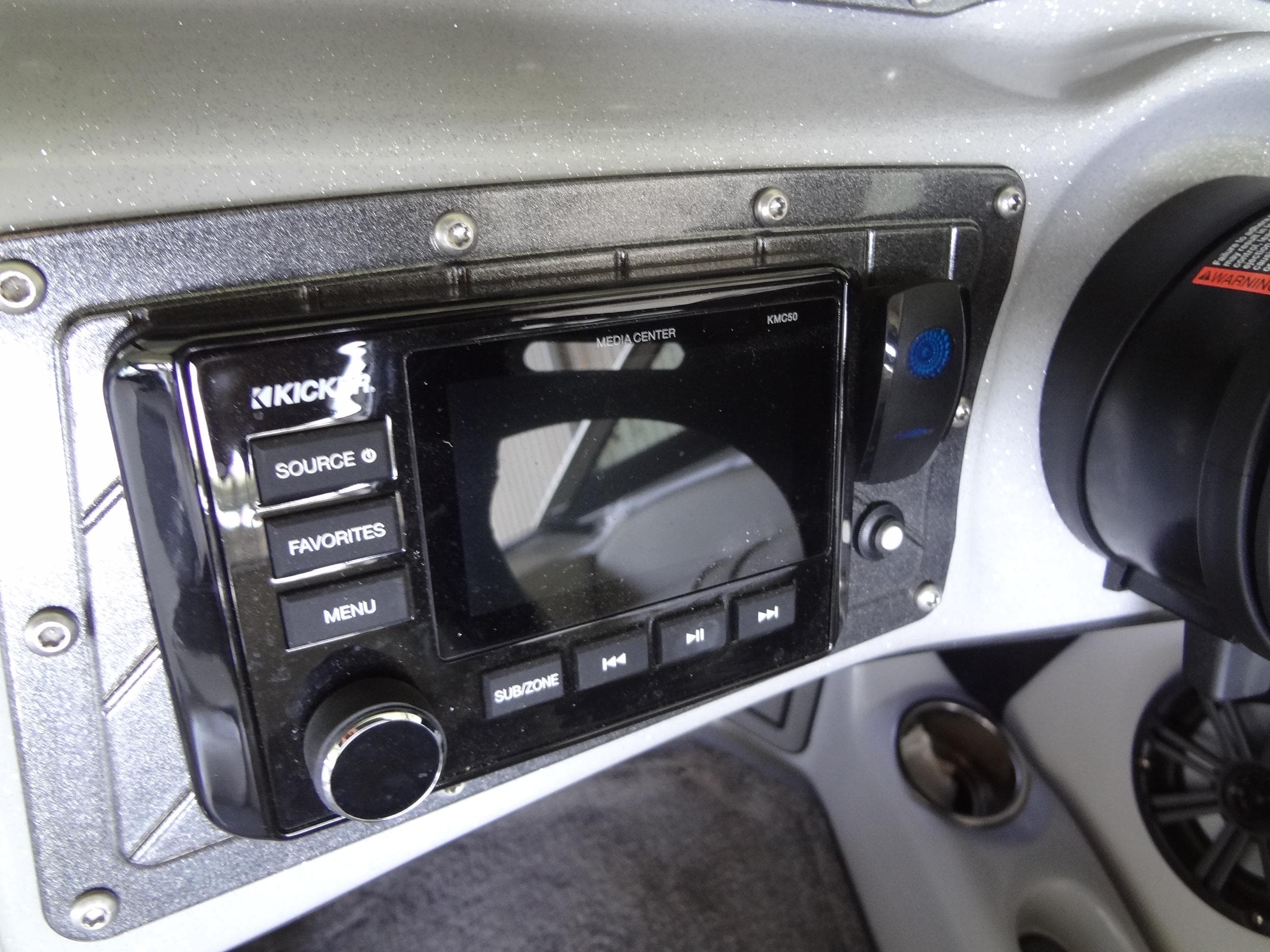 2022 Sanger V237 S audio system with Kicker media center and controls.