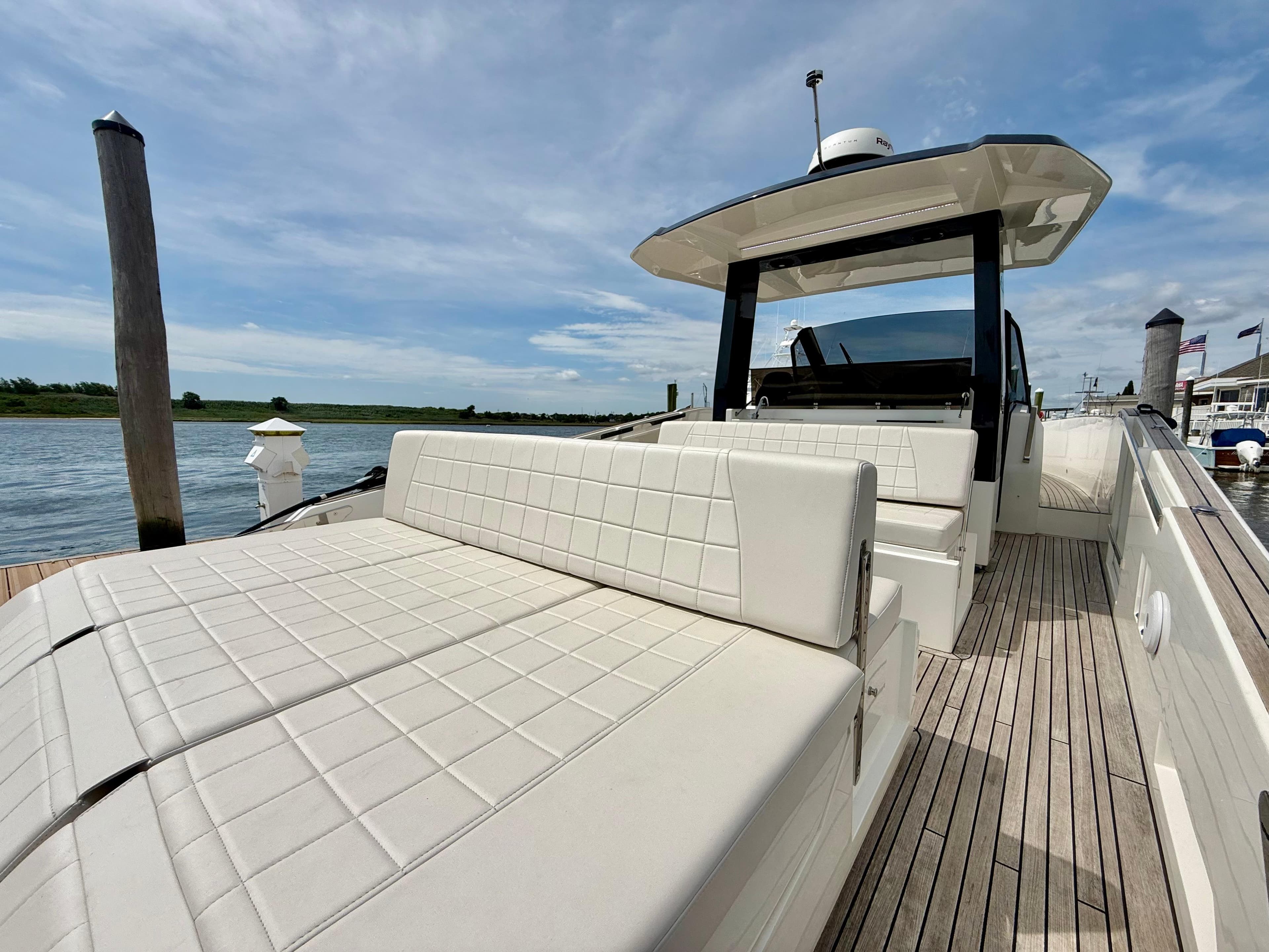 2023 Astondoa 377 Coupe Outboard luxury yacht with spacious deck and modern design.