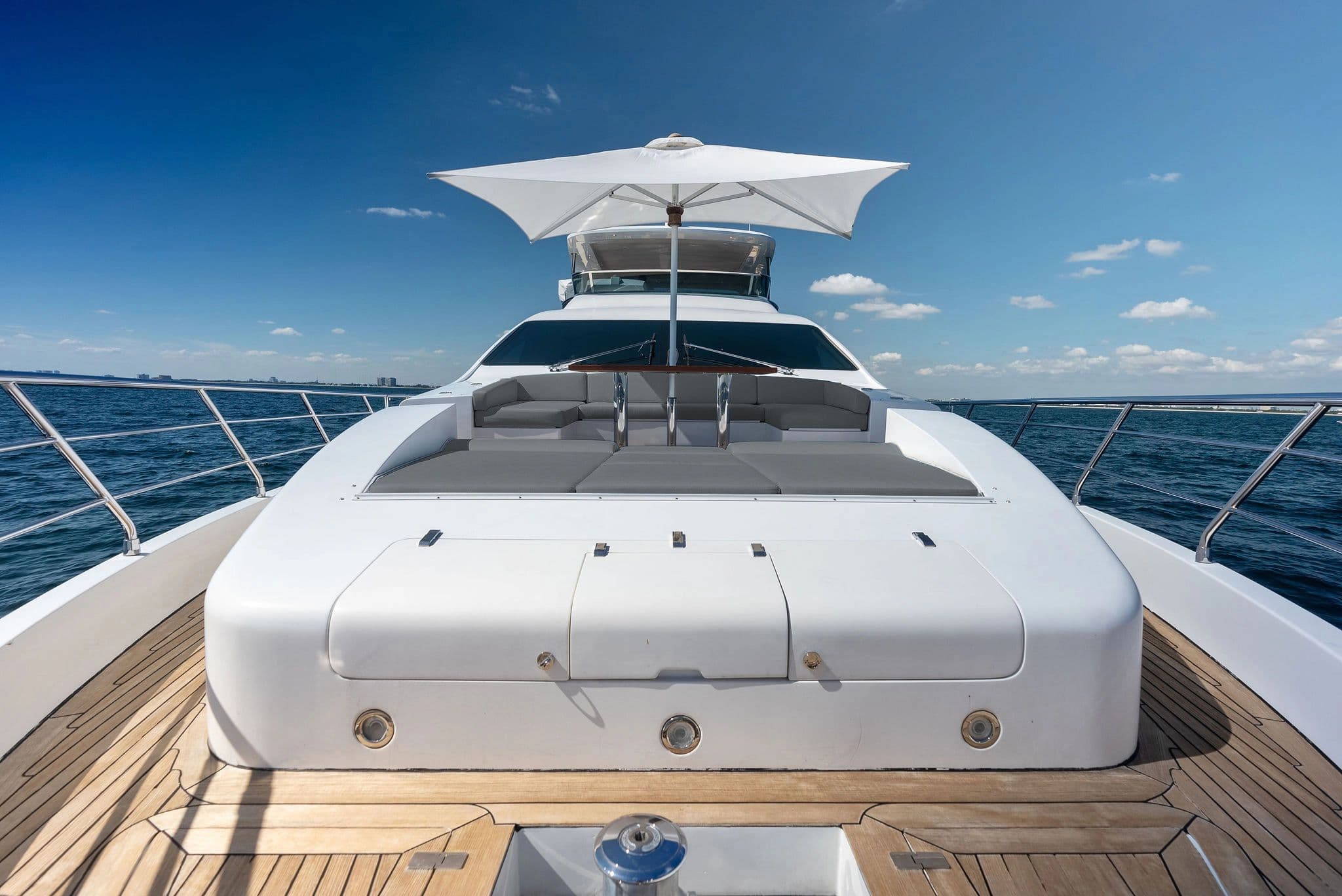 Luxury Azimut 84 yacht from 2017 on open sea.