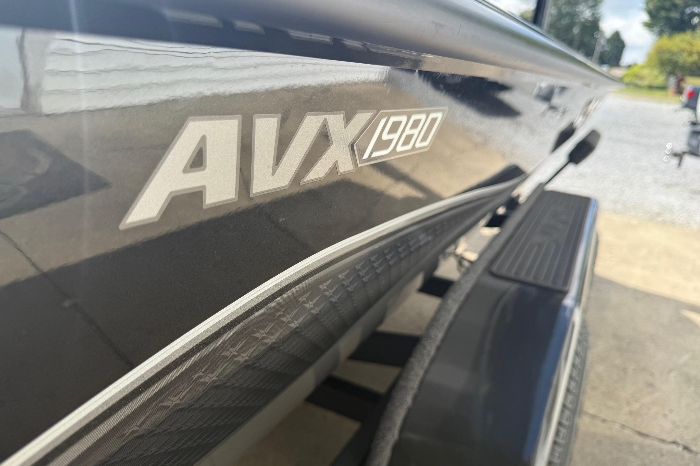2022 Vexus AVX1980 boat side view with model name visible.