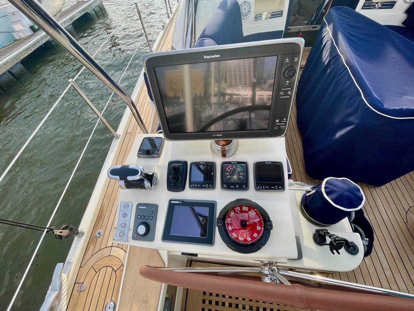 Control console of Southerly 57 RS yacht, year 2010.
