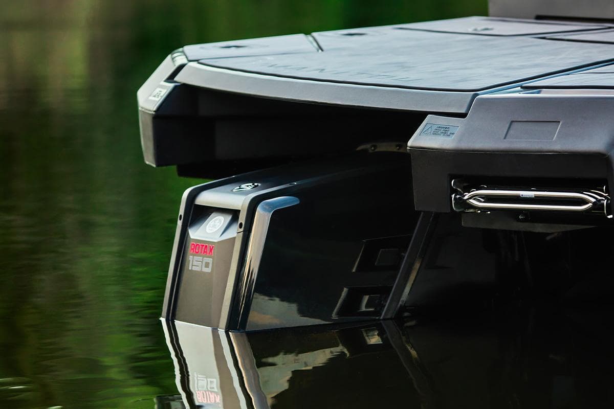 Manufacturer Provided Image: Manitou Cruise 2025 boat with Rotax 150 engine in water.