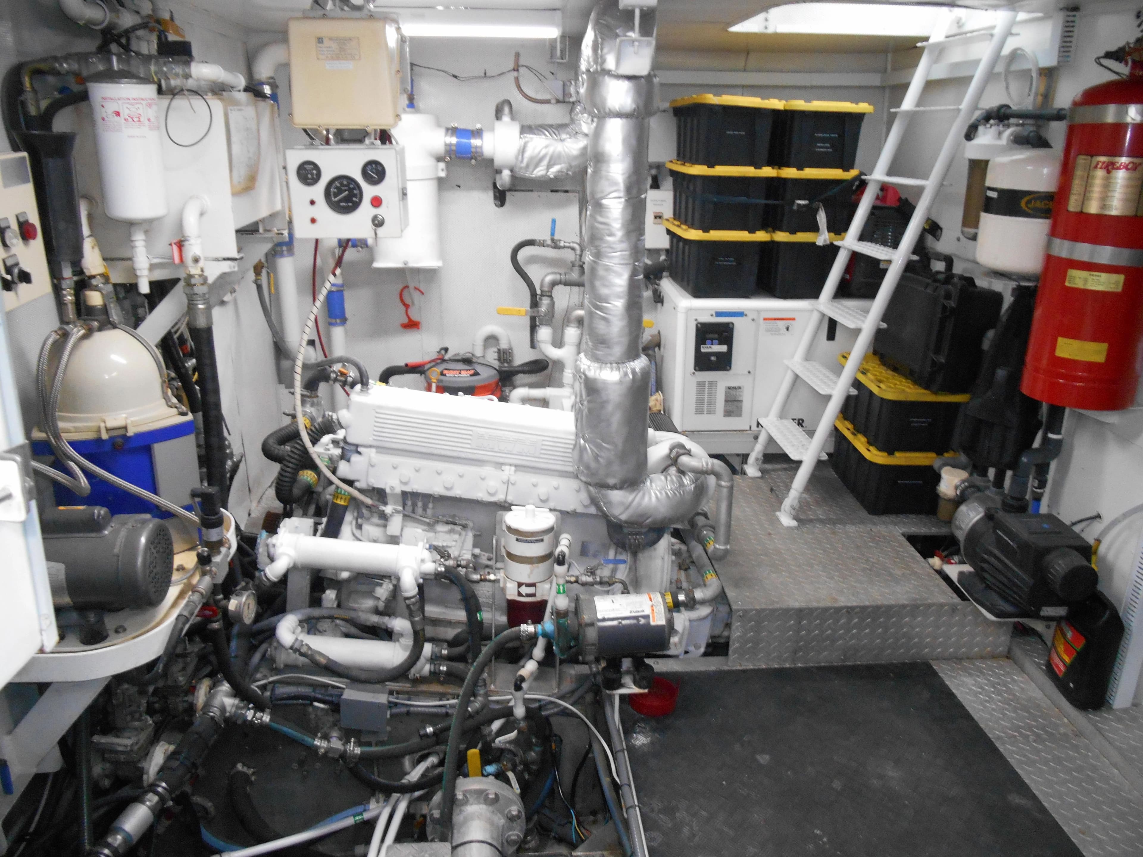 Engine room of Inace Long Range Expedition 2005 yacht.