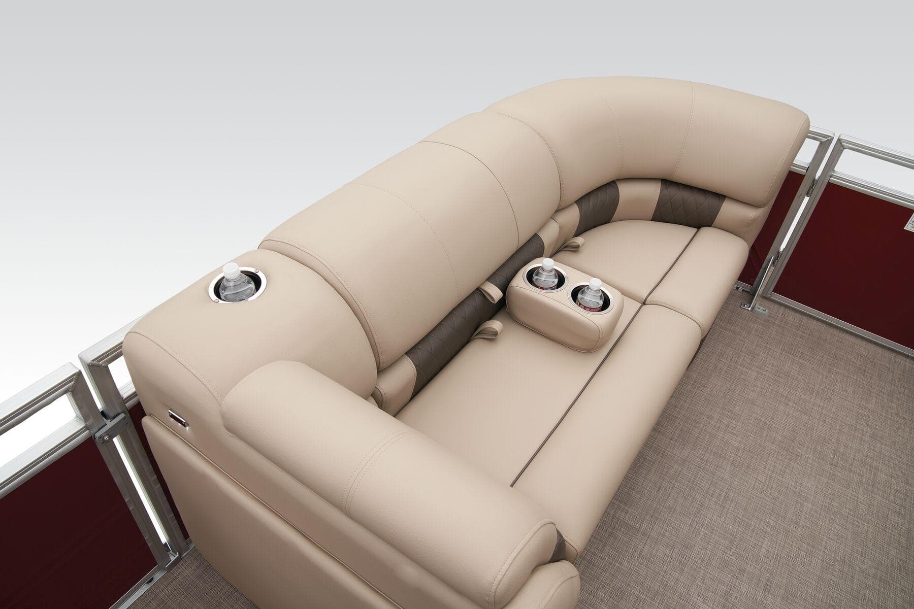 Luxurious seating on the 2024 Sun Tracker Party Barge 20 DLX pontoon boat.