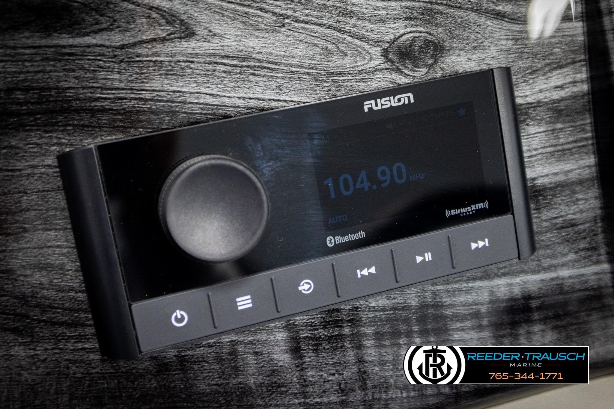 Fusion marine stereo system with Bluetooth and SiriusXM, installed in 2026 Avalon LSZ QLS.