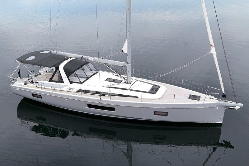 2022 Beneteau Oceanis 51.1 sailboat on calm water, featuring sleek design and modern amenities.