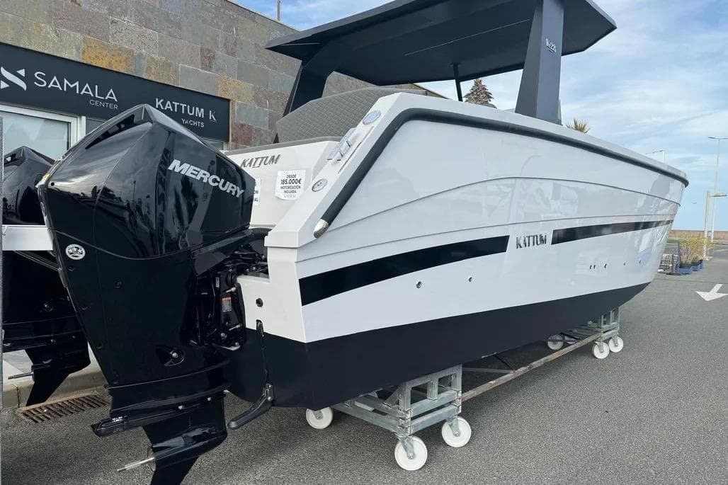 2024 Kattum Yachts K30 with Mercury engine, displayed at Samala Center.