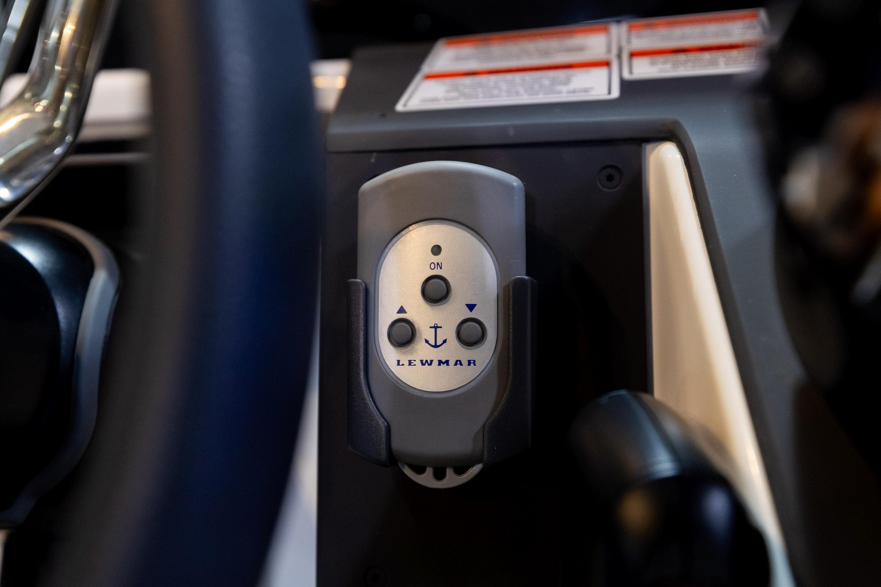 Control panel of 2024 Quarken 27 T-Top V2 boat featuring Lewmar system.